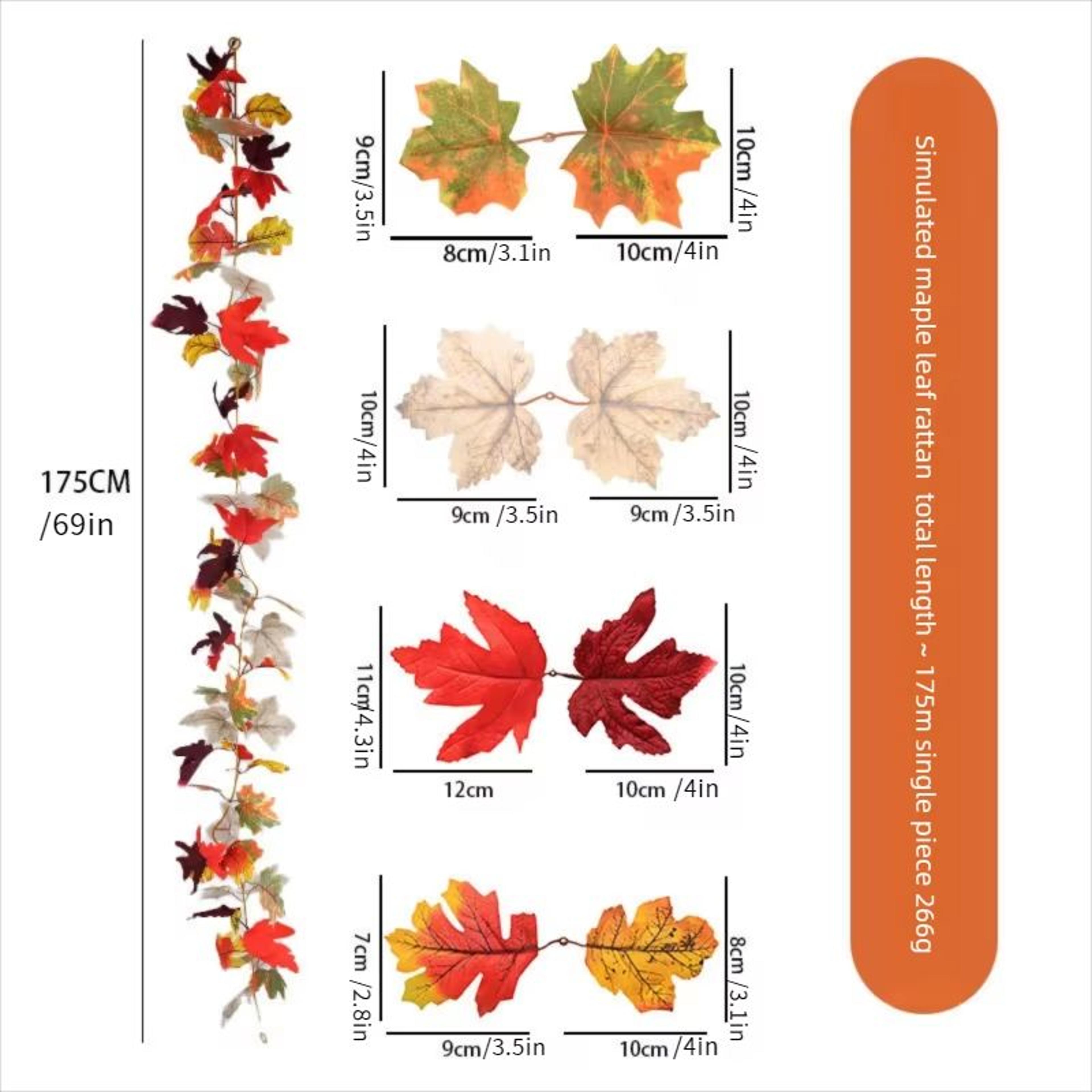 Artificial Maple Leaf Garland Autumn  Holiday Decor 4