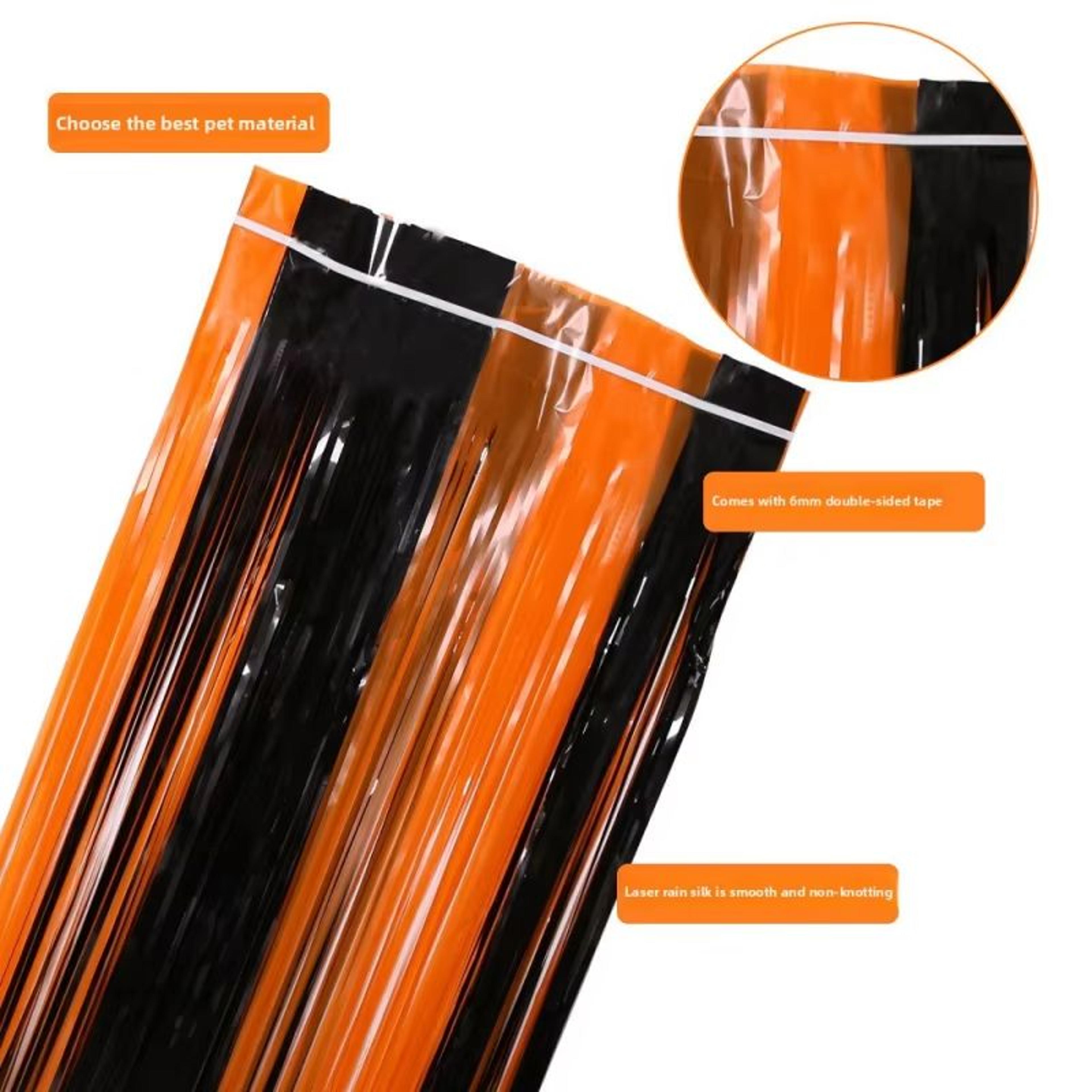 Halloween Spanish Blood Handprint Door Curtain In Orange And Black 2