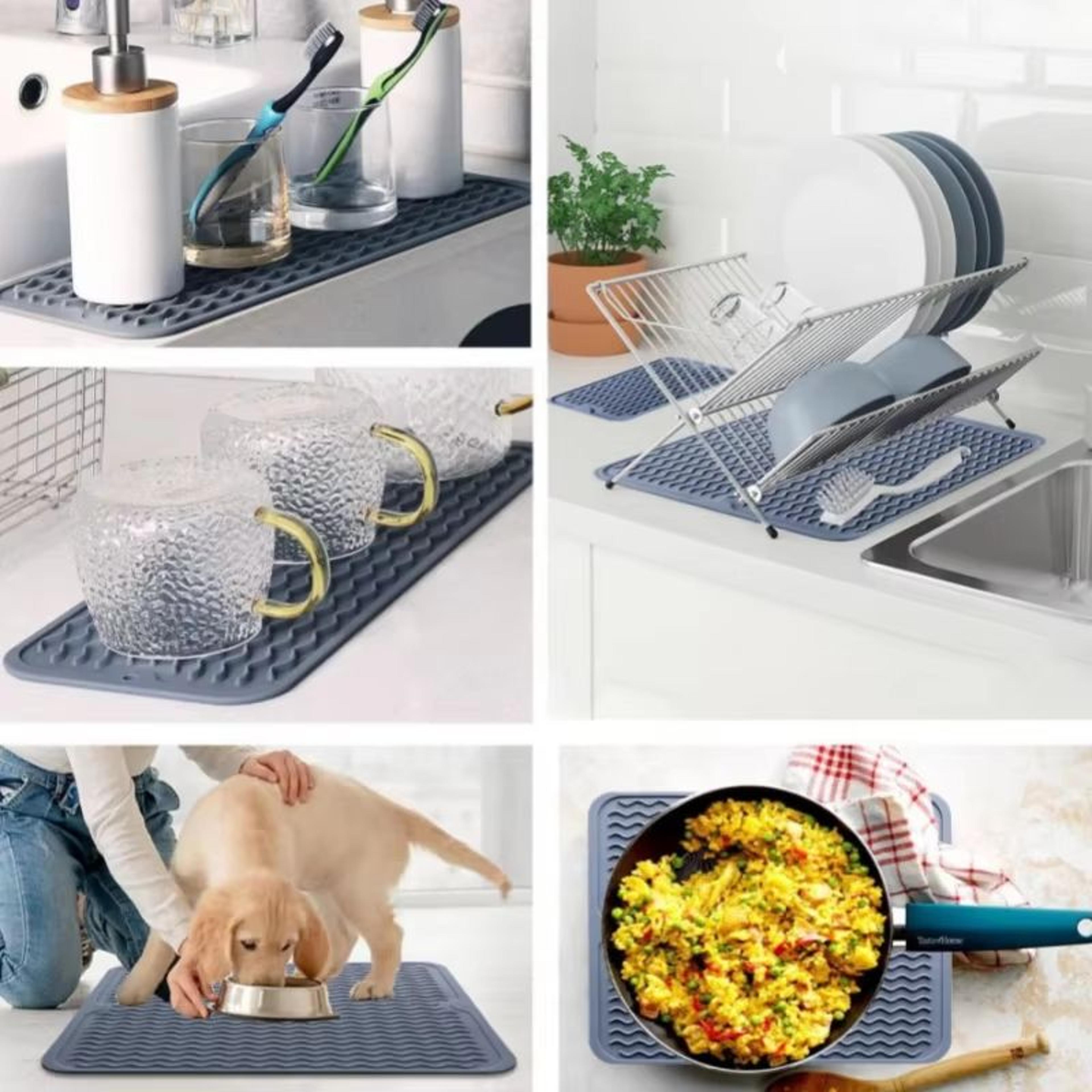 Silicone Kitchen Draining And Heat Insulation Mat Countertop Drying And AntiScald Tableware Mat 3