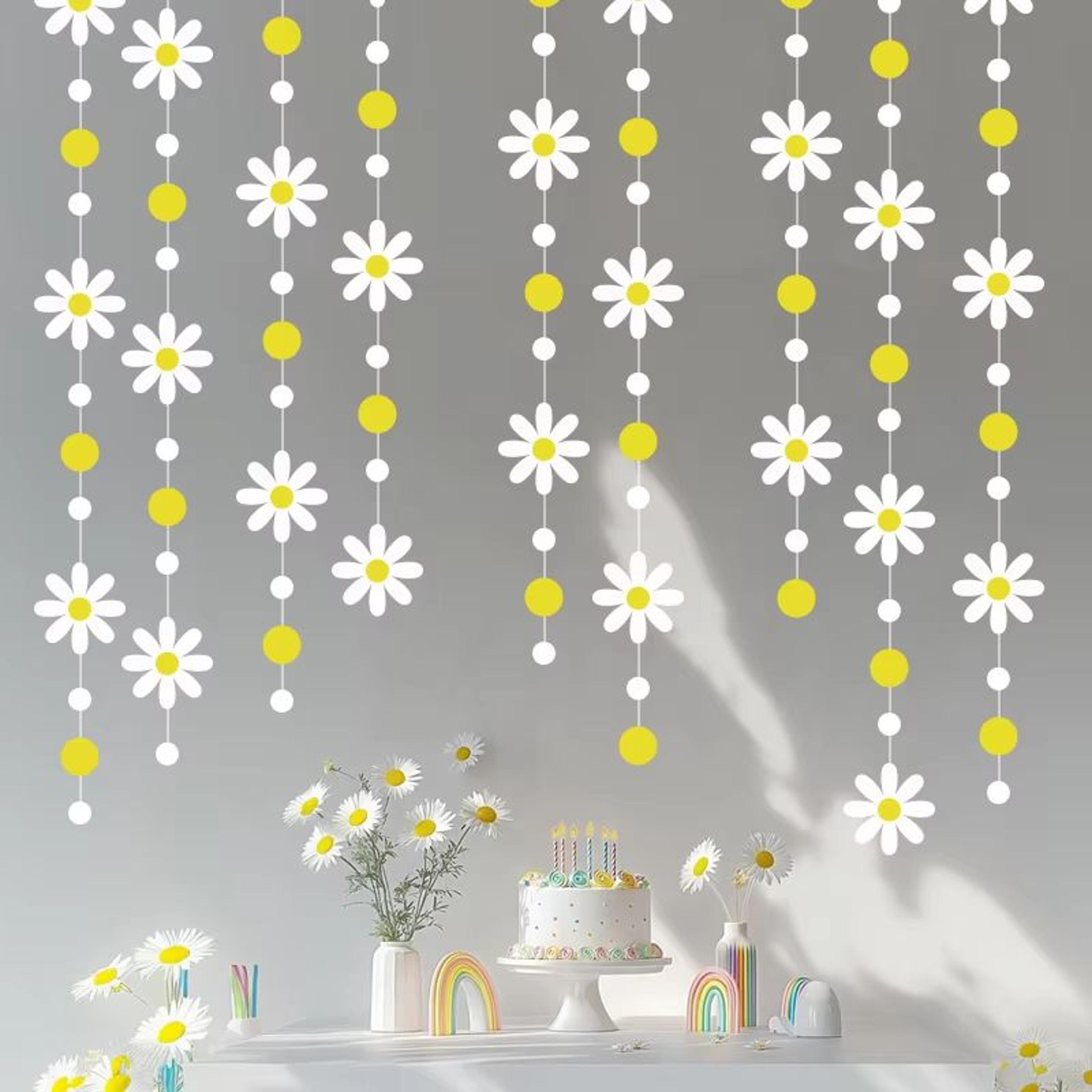 Korean Style Daisy Wind Flag Flower Garland Party Hanging Room Decoration 6