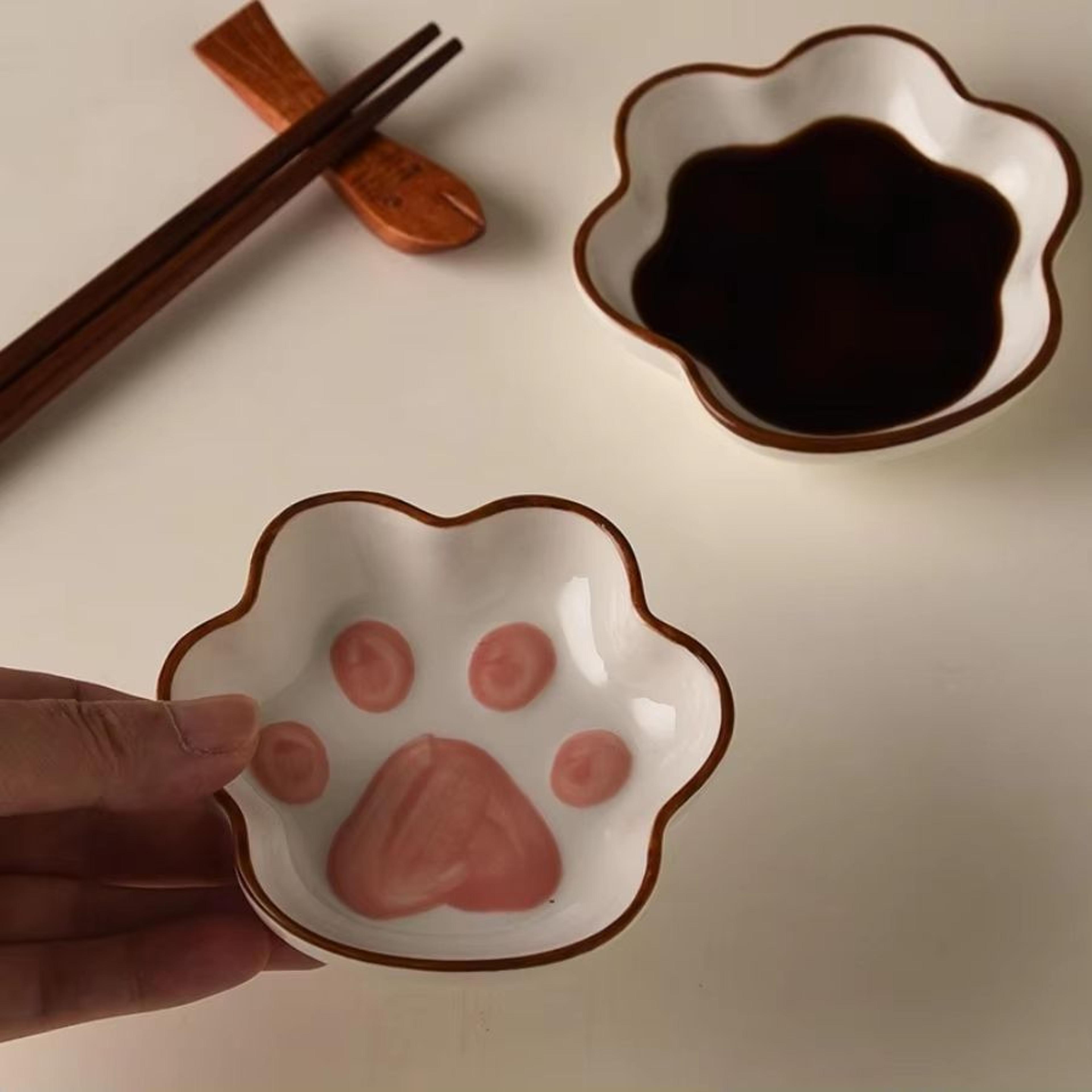 Japanese Cat Paw Dipping Sauce Dish  Cute Ceramic Seasoning Plate For Soy Sauce  Condiments 0