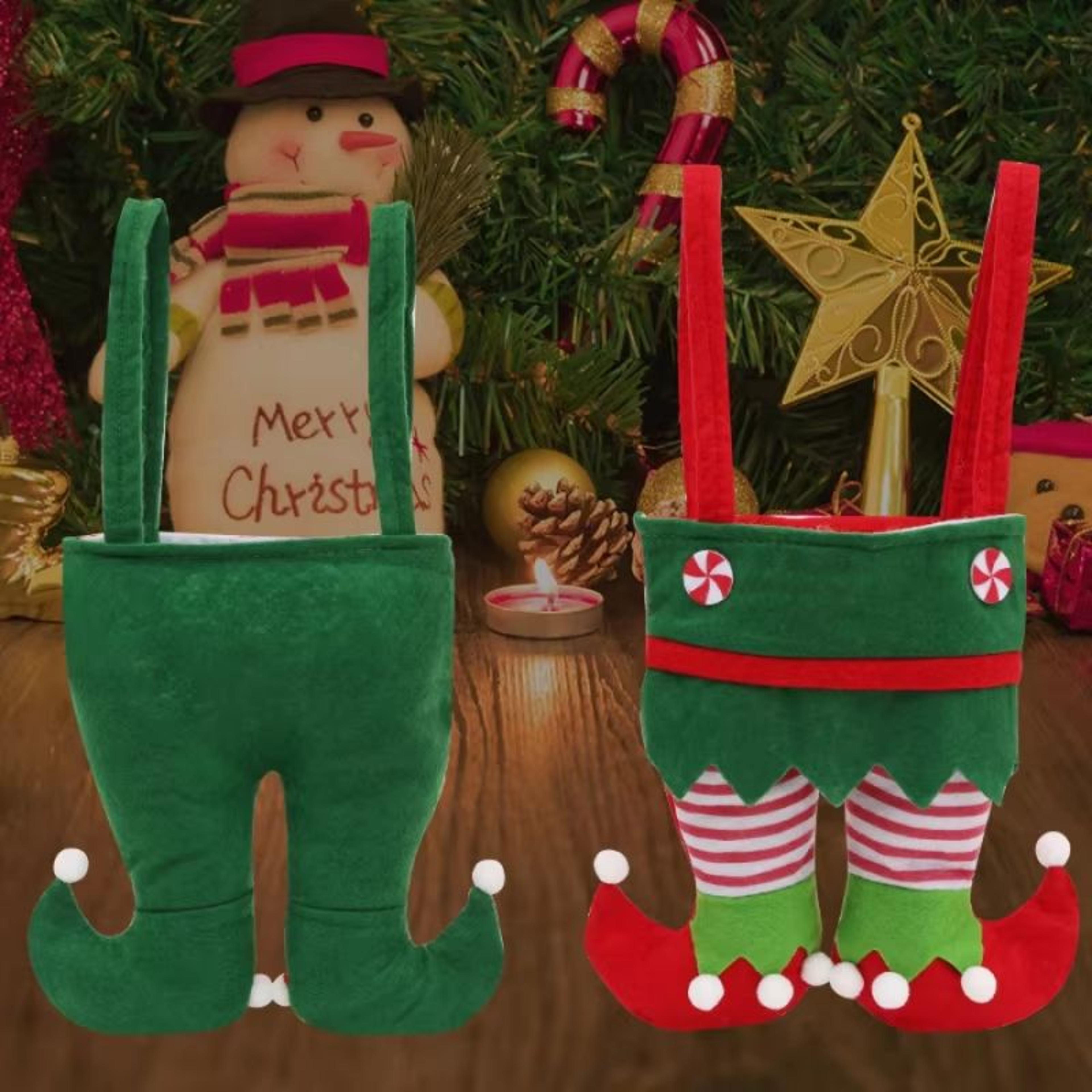 Christmas Elf Gift Bag  Festive NonWoven Santa Candy  Storage Bag 1