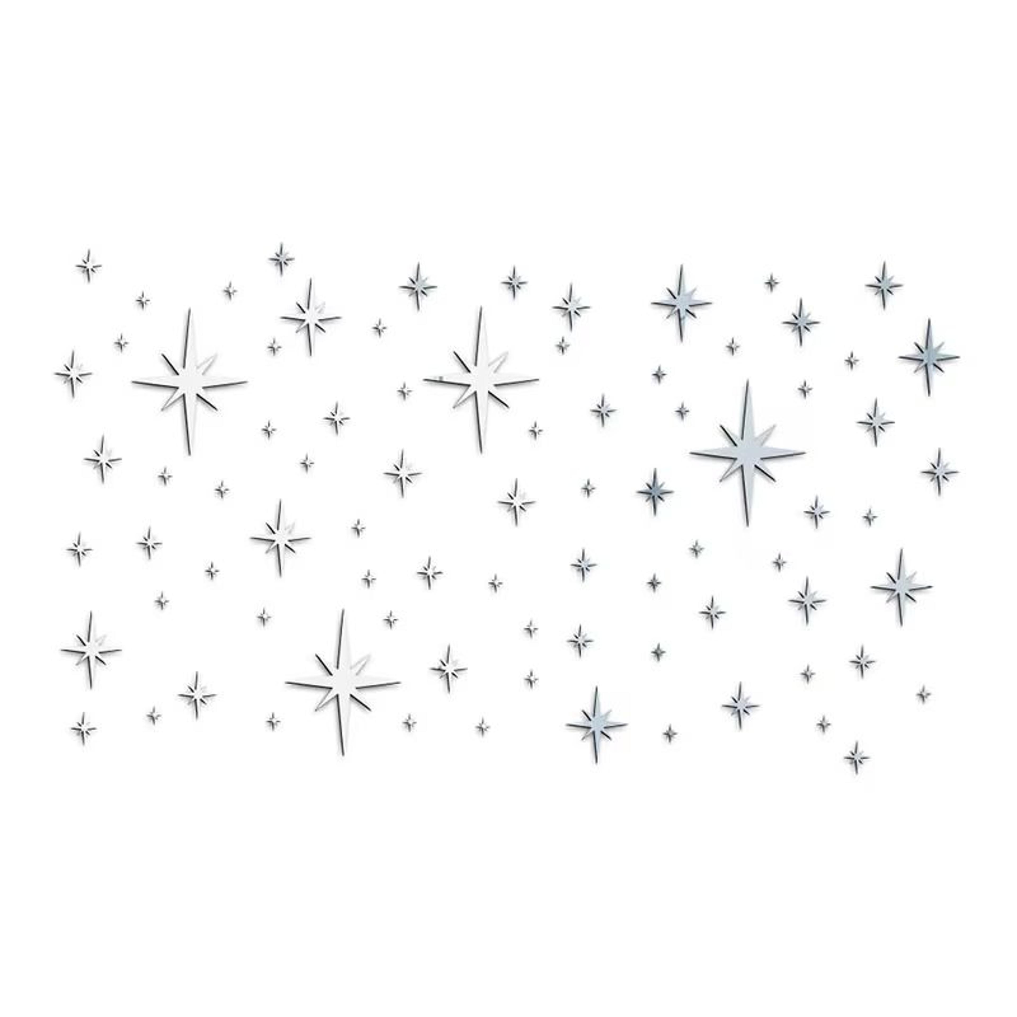 82Piece Acrylic Mirror Wall Stickers 3D Star Wall Decor SelfAdhesive For Home Bedroom  Living Room 3