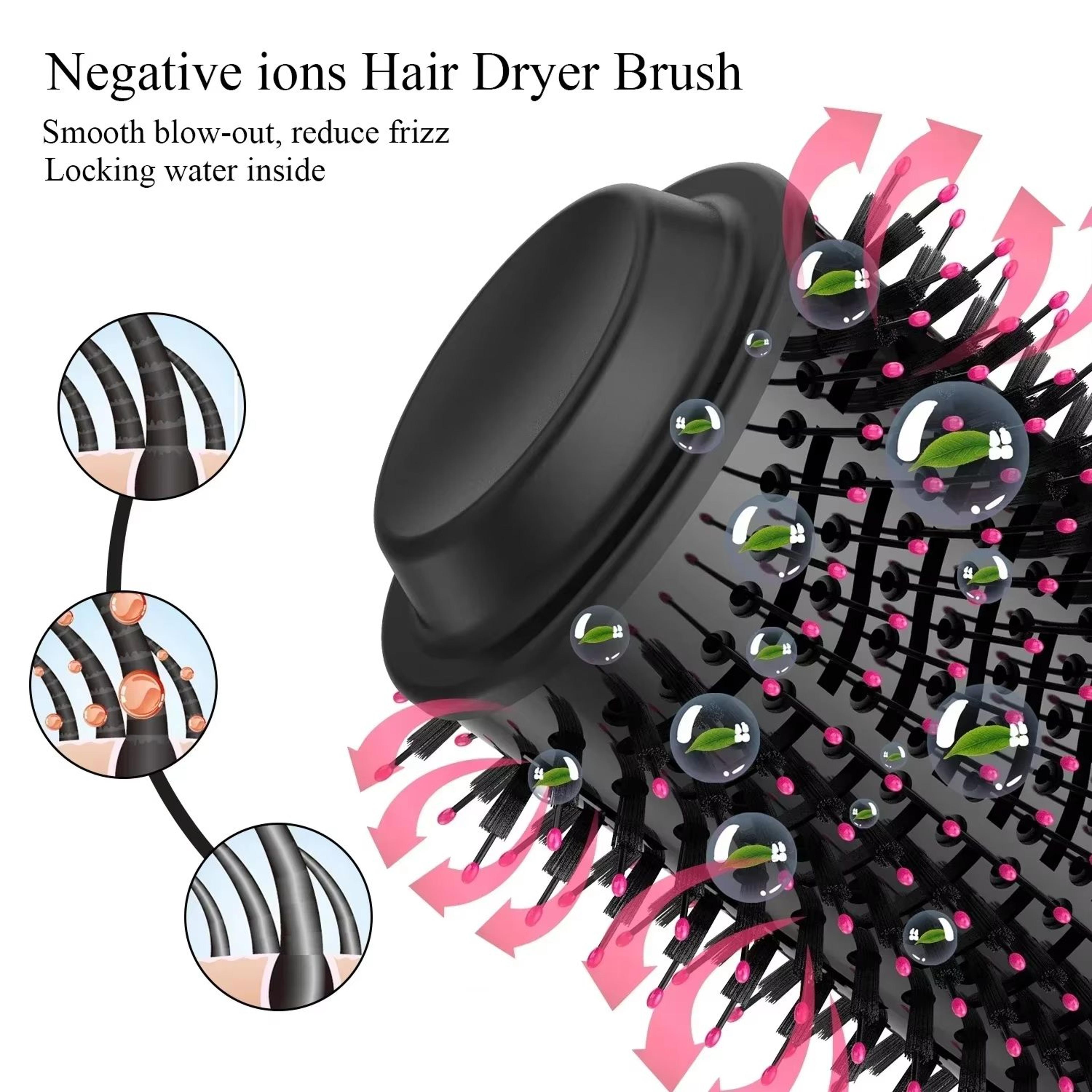 4in1 Hot Air Comb Hair Styling Tool Anionic Straightening Brush Dryer Curling  Volumizing Hot Air C 4