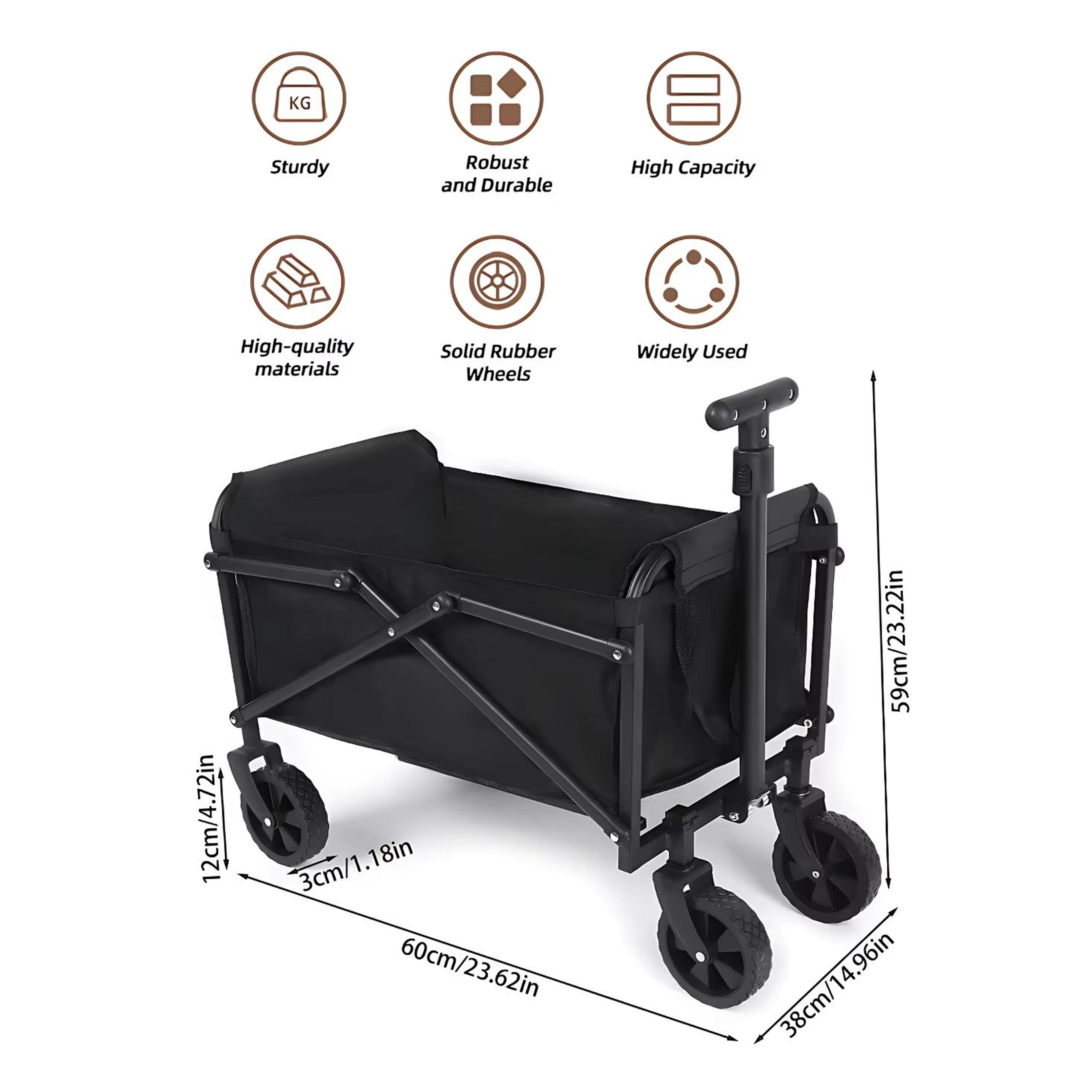 FlexiLite Folding Utility Wagon Heavy Duty Cart 220 LB Capacity With FlatFree Wheels For Camping Be 3