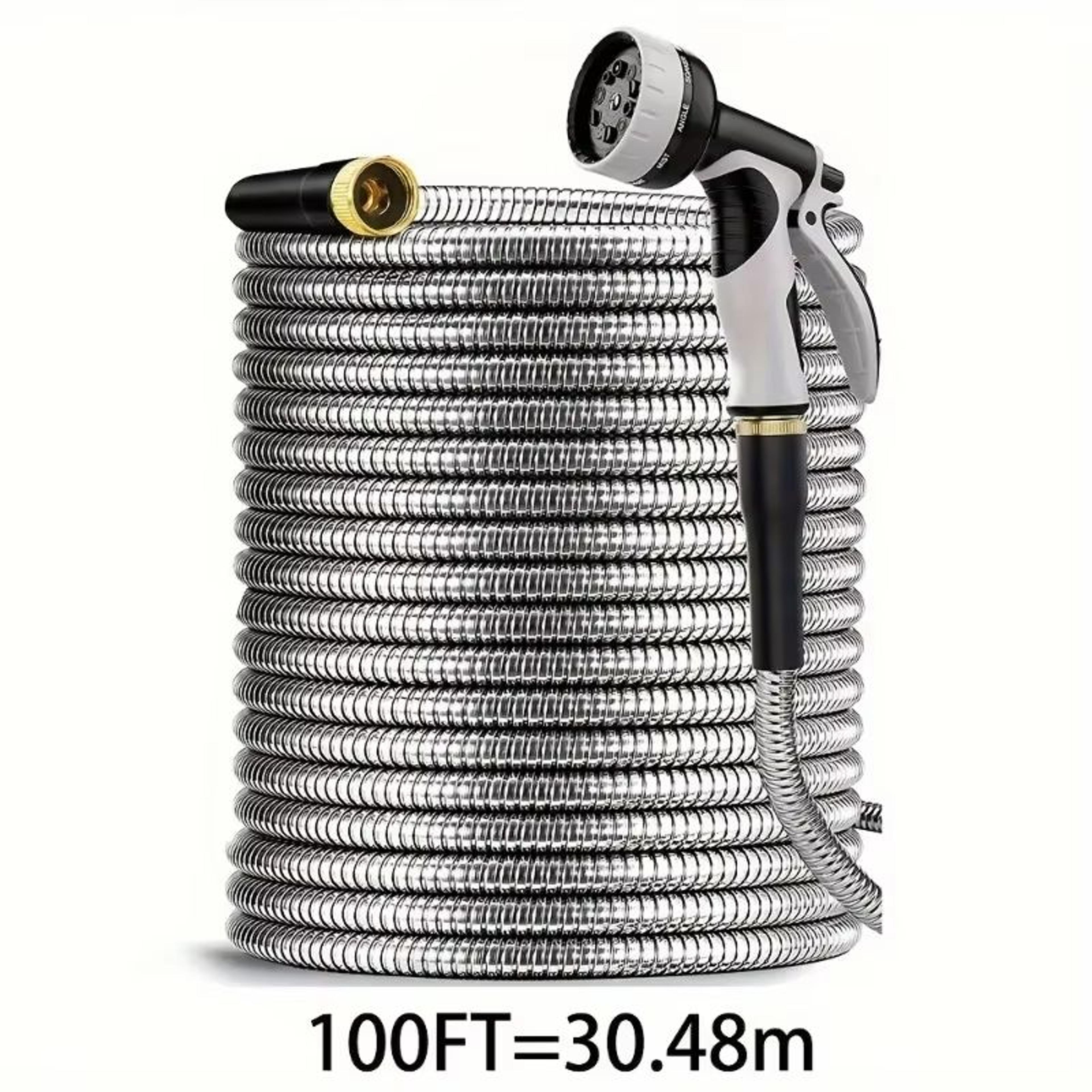 Heavy Duty Garden Hose With Stainless Steel Pipe And Adjustable 10Function Spray Nozzle 2