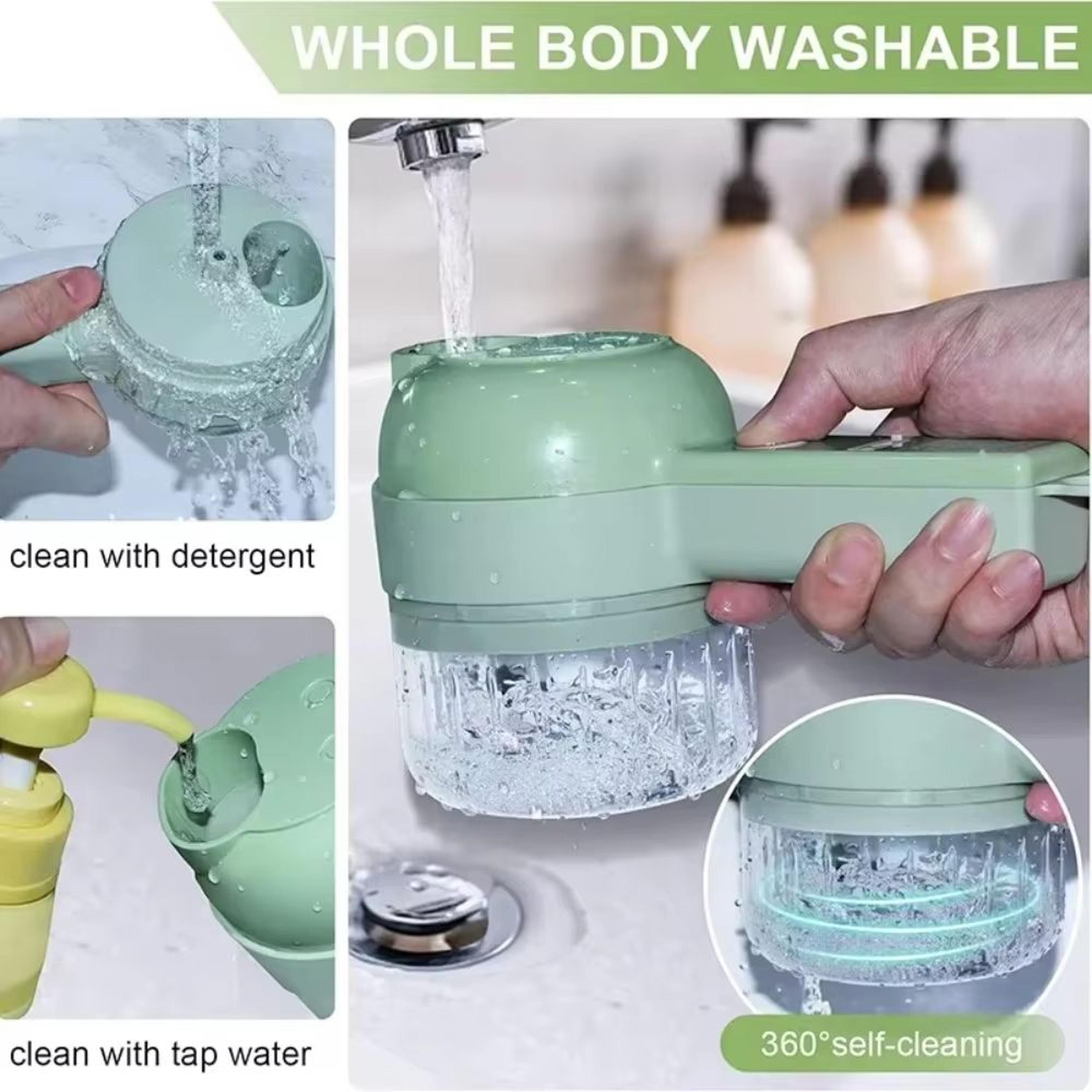 Cordless 4in1 Electric Garlic Mincer  Vegetable Cutter Set  Portable Handheld Food Chopper 5