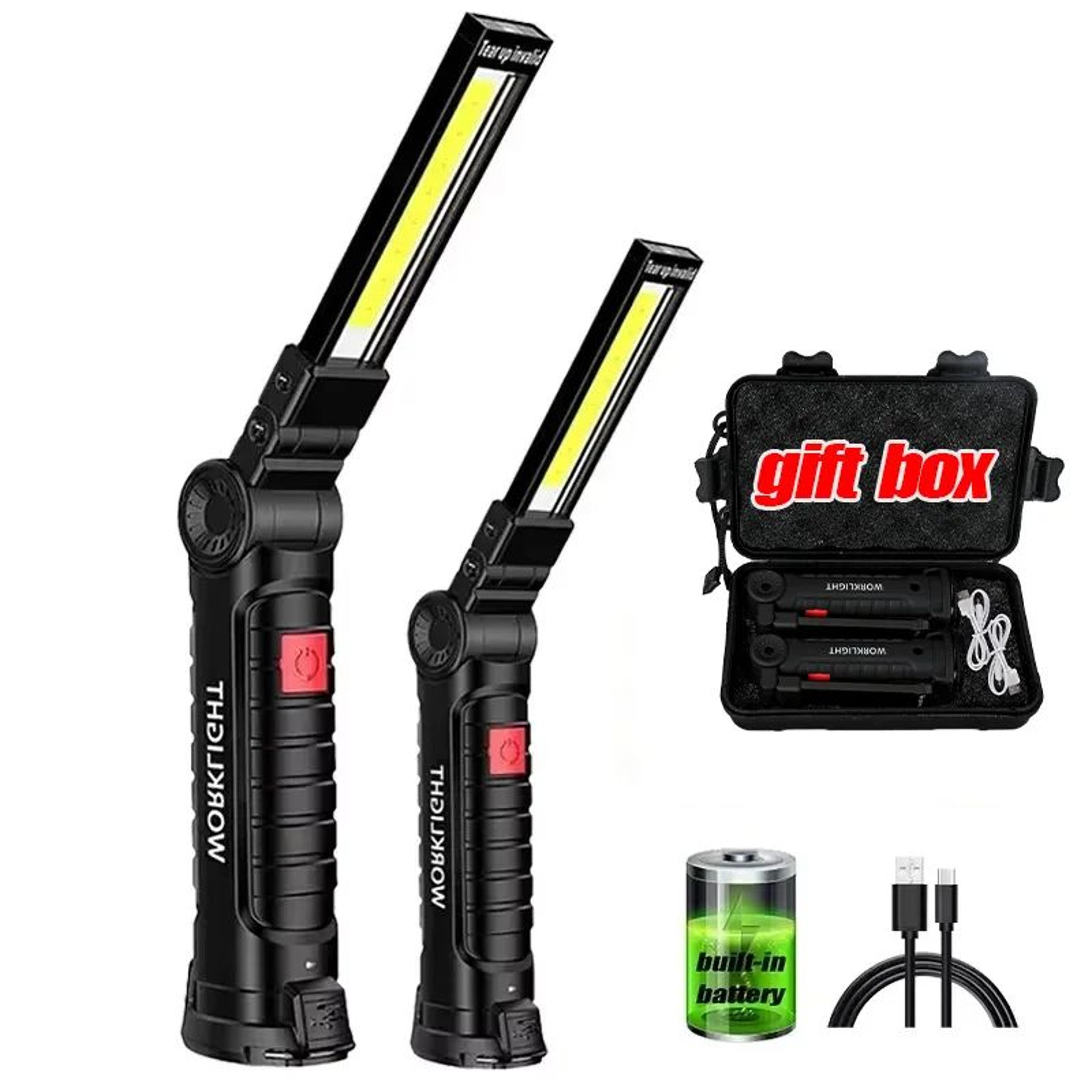 USB Rechargeable Dimmable COB LED Work Light With Magnet And Hook 0