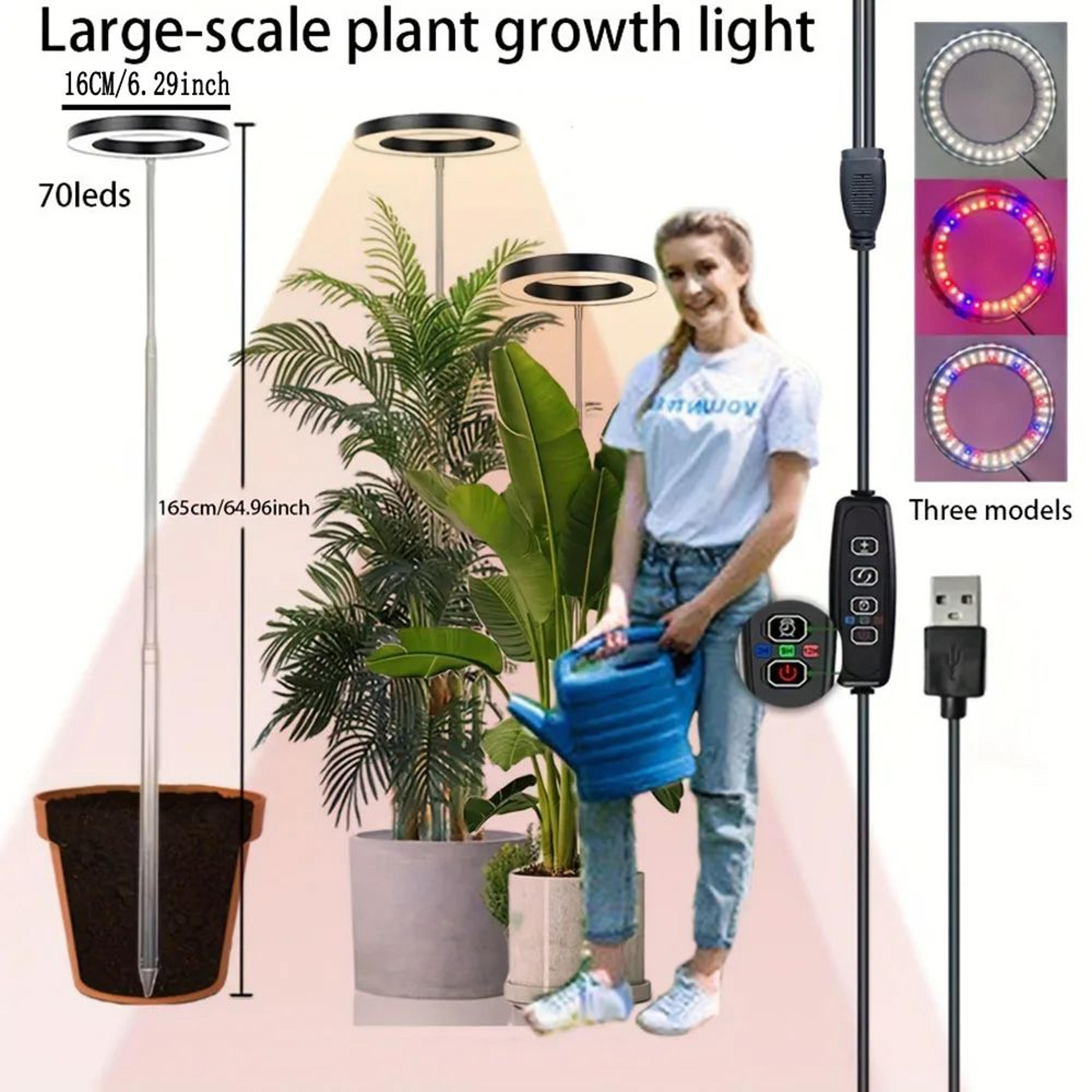 165cm 65in Adjustable Full Spectrum LED Ring Grow Light For Indoor Plants USB Powered Plant Light 0