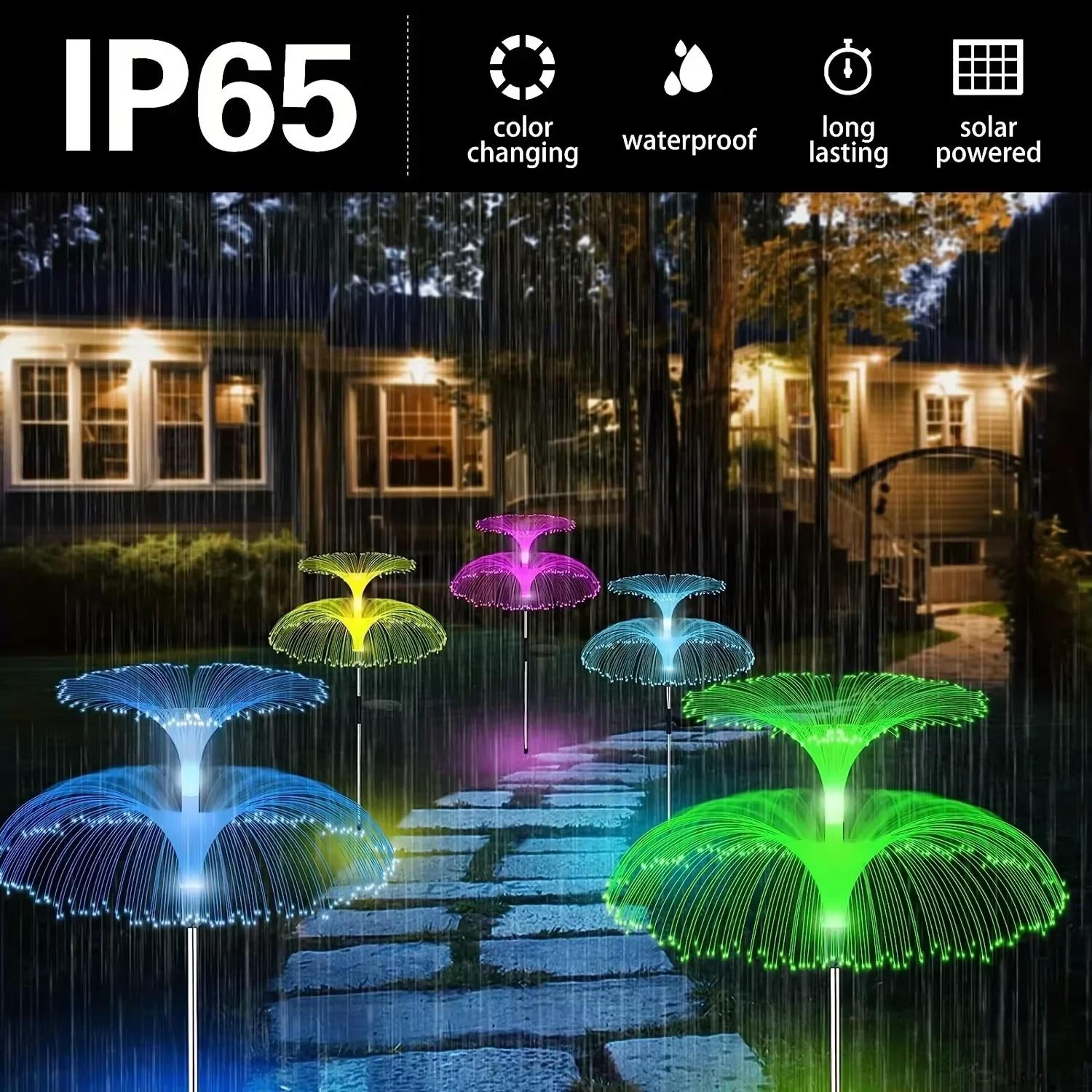 Outdoor Solar 7Color Changing Jellyfish Reed LED Garden Stake Lights 4