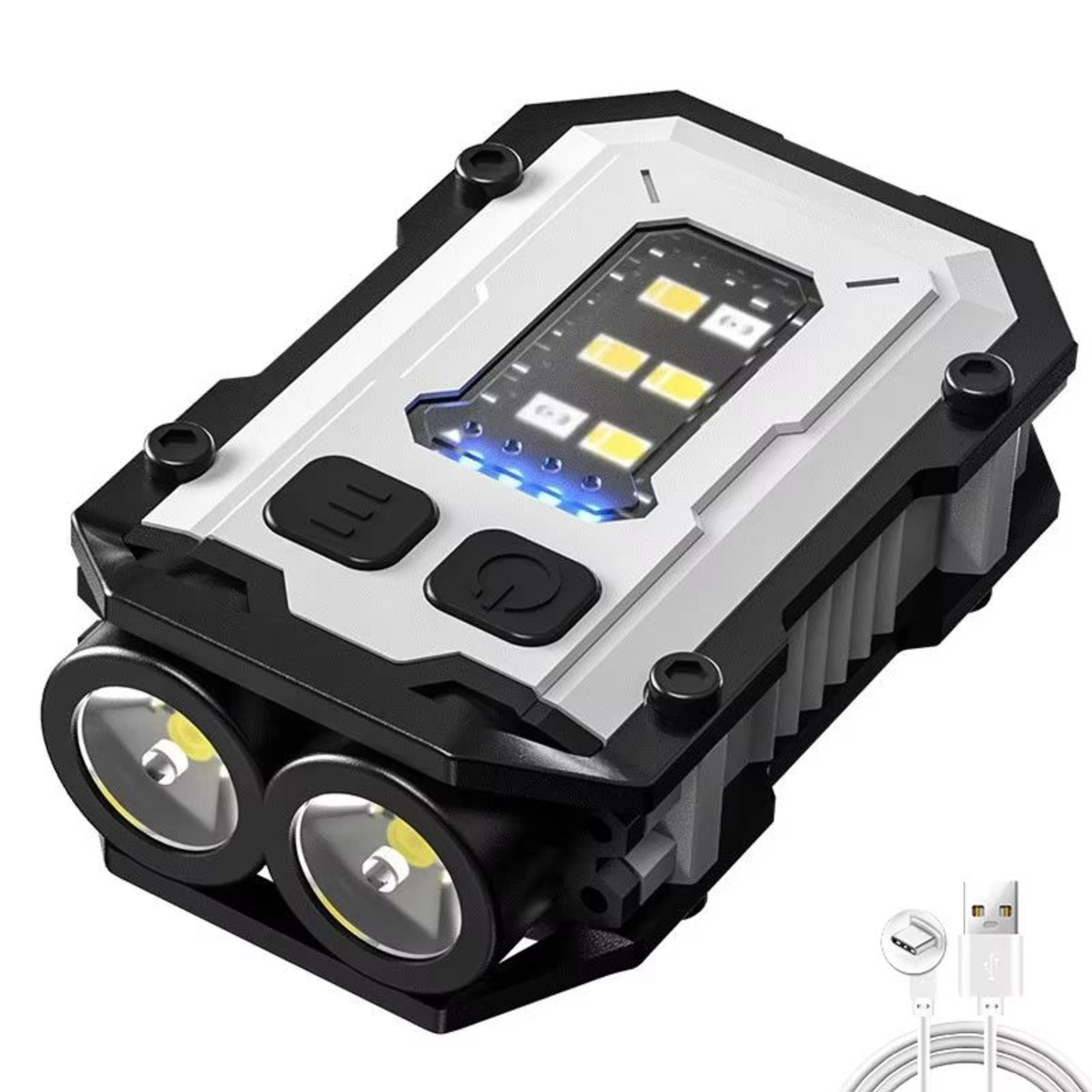 USB Rechargeable Multifunctional COB LED Keychain Flashlight With Magnetic Base 6