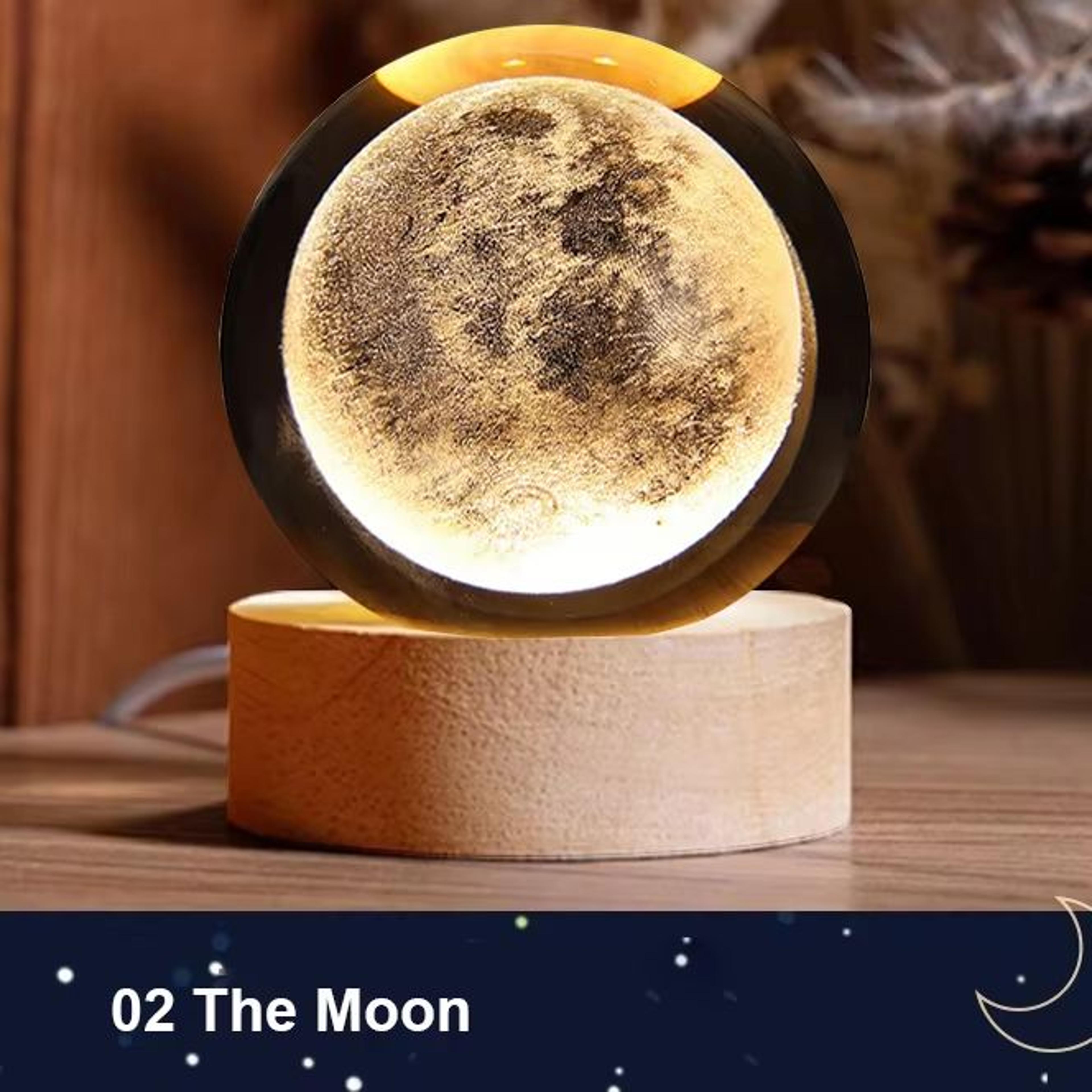 3D Crystal Earth Globe On Wooden Base  Solar System Galaxy Desktop Decoration And Gift 10