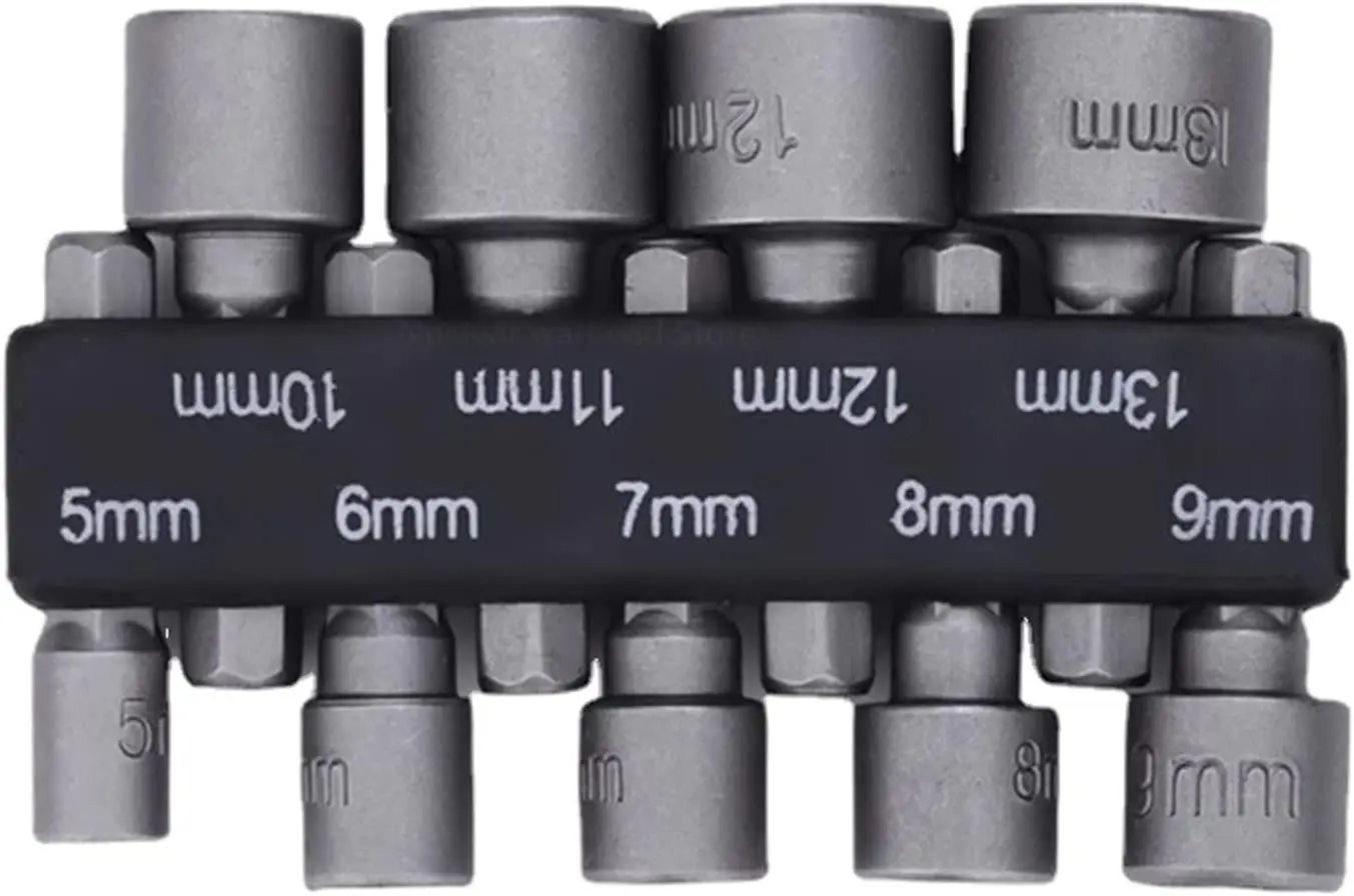 9Piece Hex Nut Driver And Socket Bit Set 5mm13mm For Screwdrivers And Wrenches 1