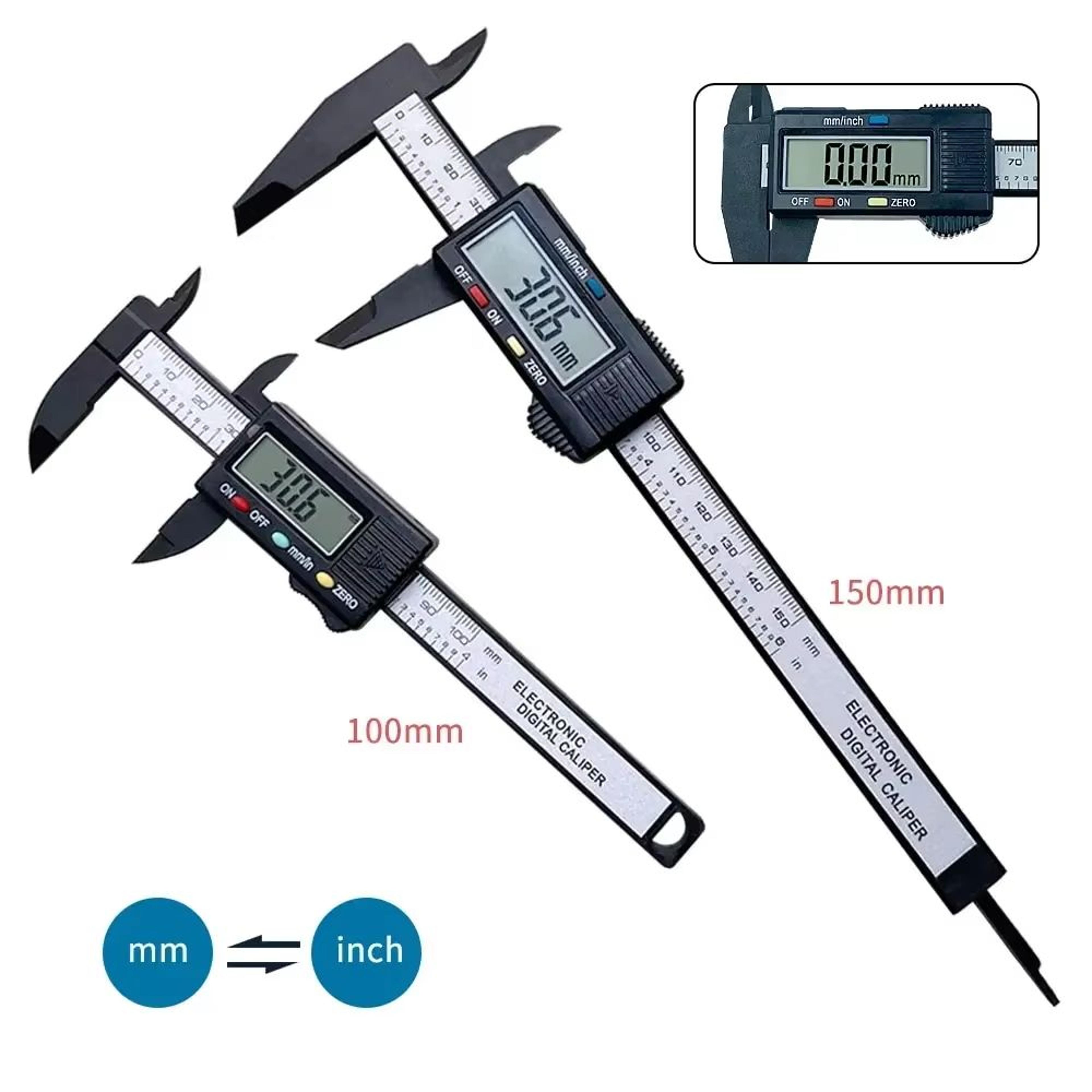 Digital Carbon Fiber Electronic Caliper Gauge 6 In4 In Precision Measuring Tool 0