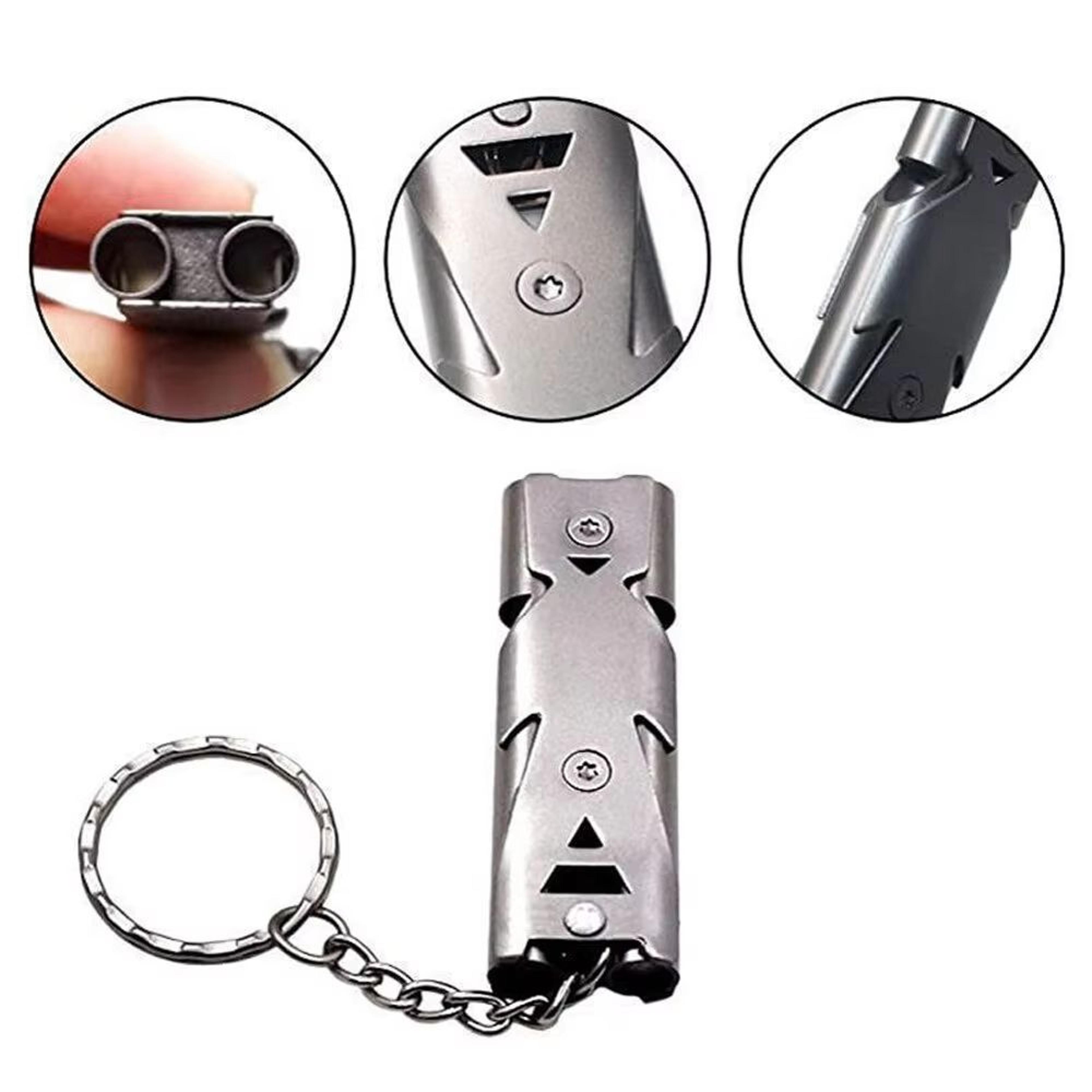 Double Pipe HighDecibel Survival Whistle Keychain Outdoor Tool 2