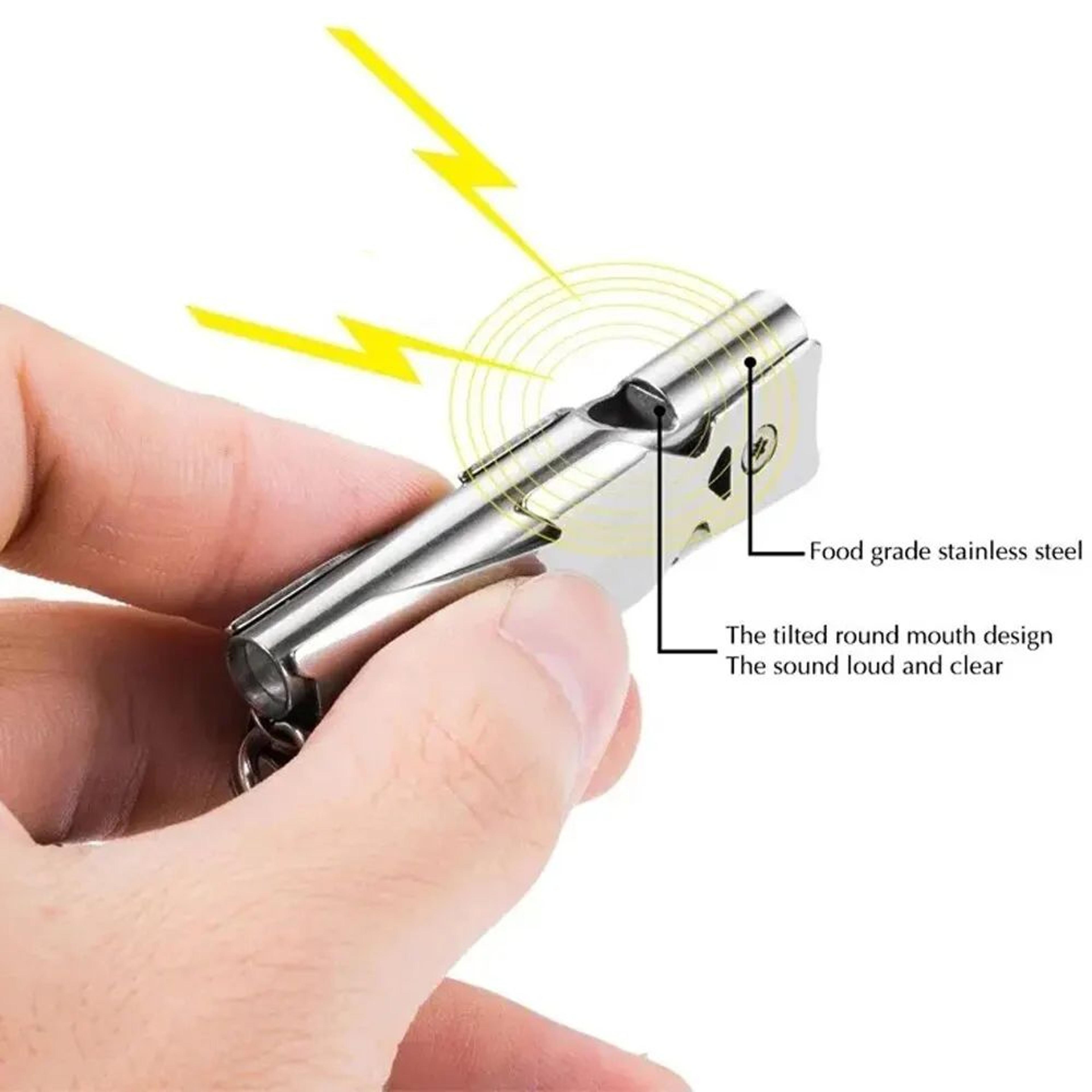 Double Pipe HighDecibel Survival Whistle Keychain Outdoor Tool 3
