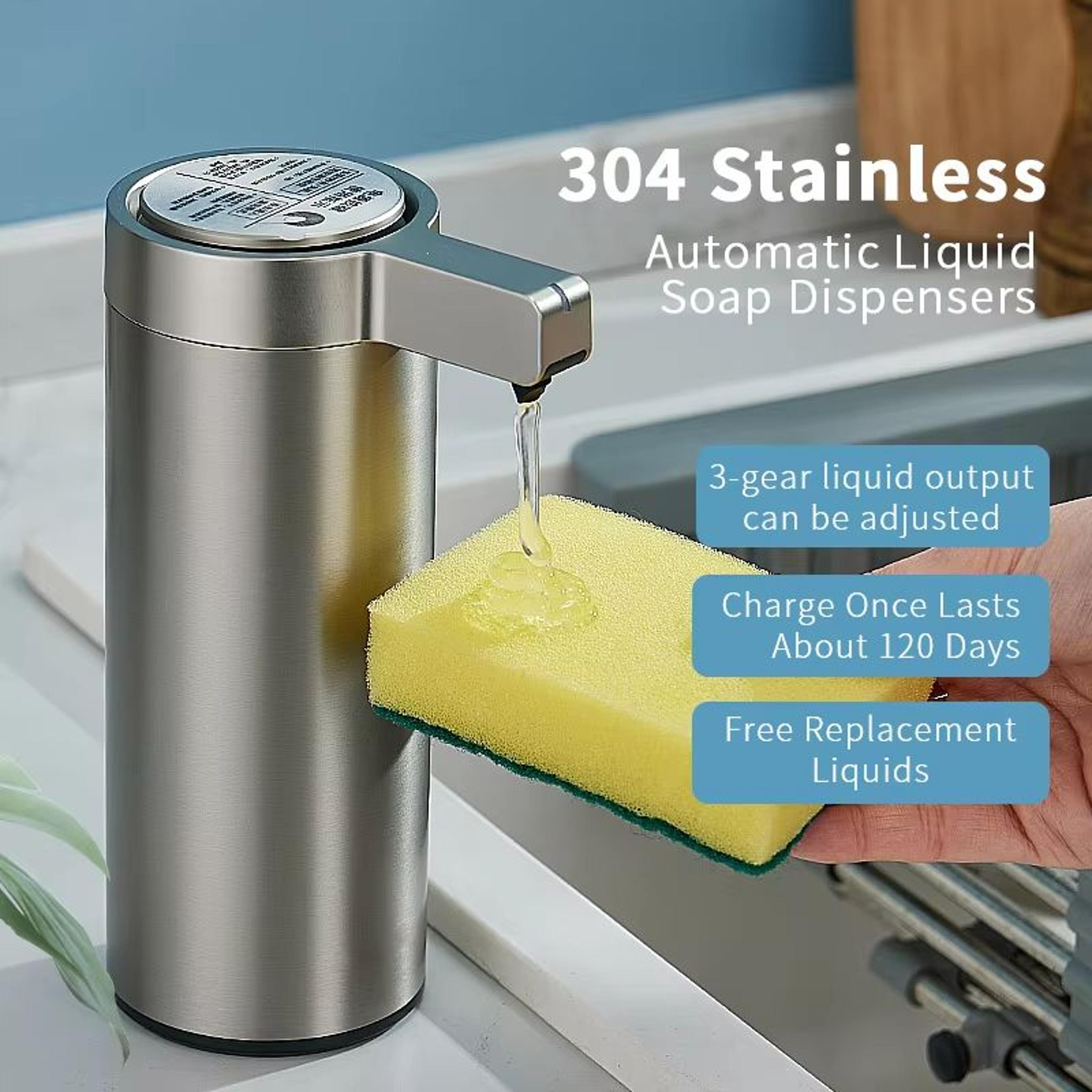Automatic Kitchen Soap Dispenser Stainless Steel Sensor Hand Wash And Sanitizer Pump 0