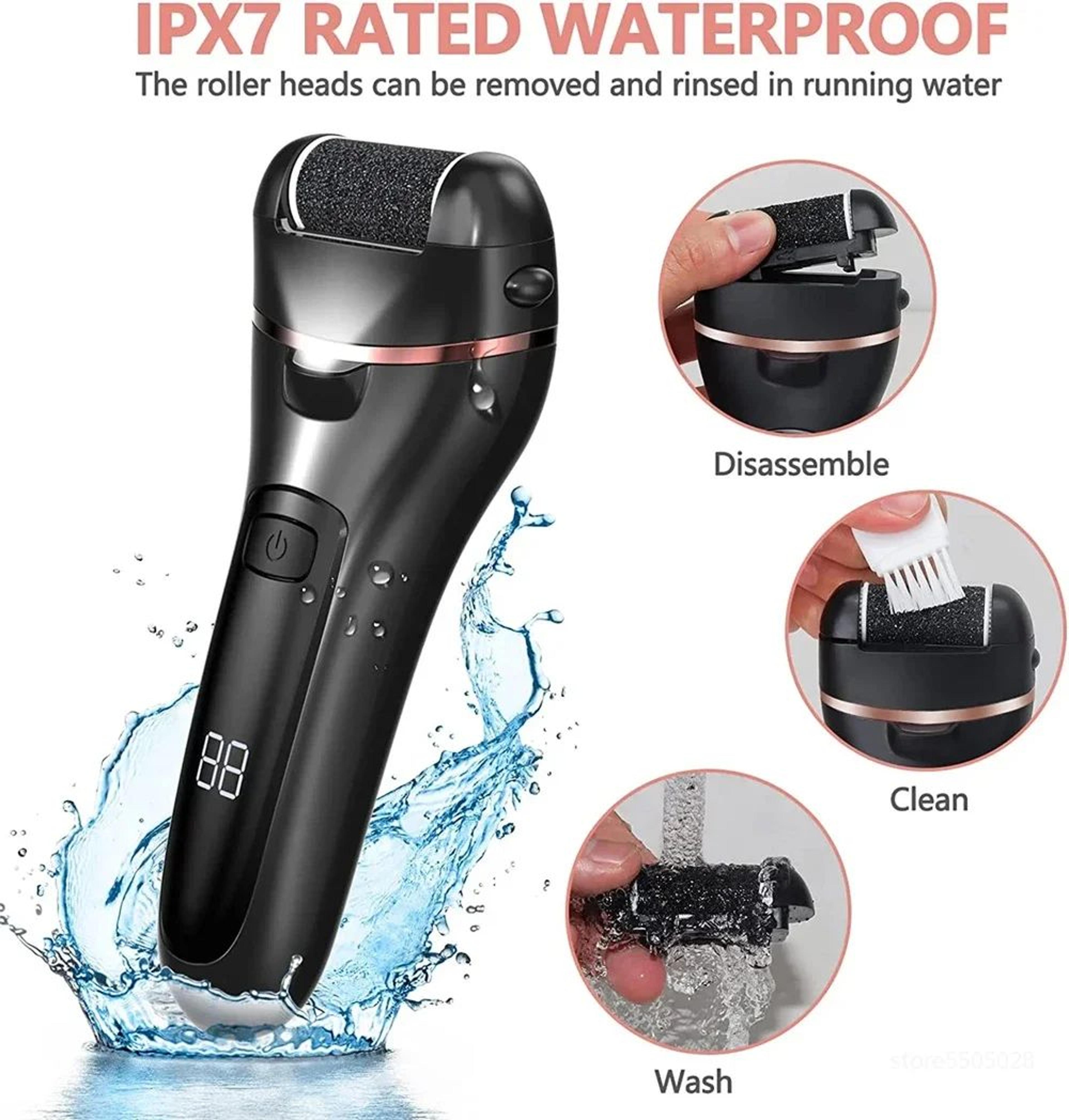Rechargeable Electric Callus Remover Foot File With 3 Grinding Heads 2