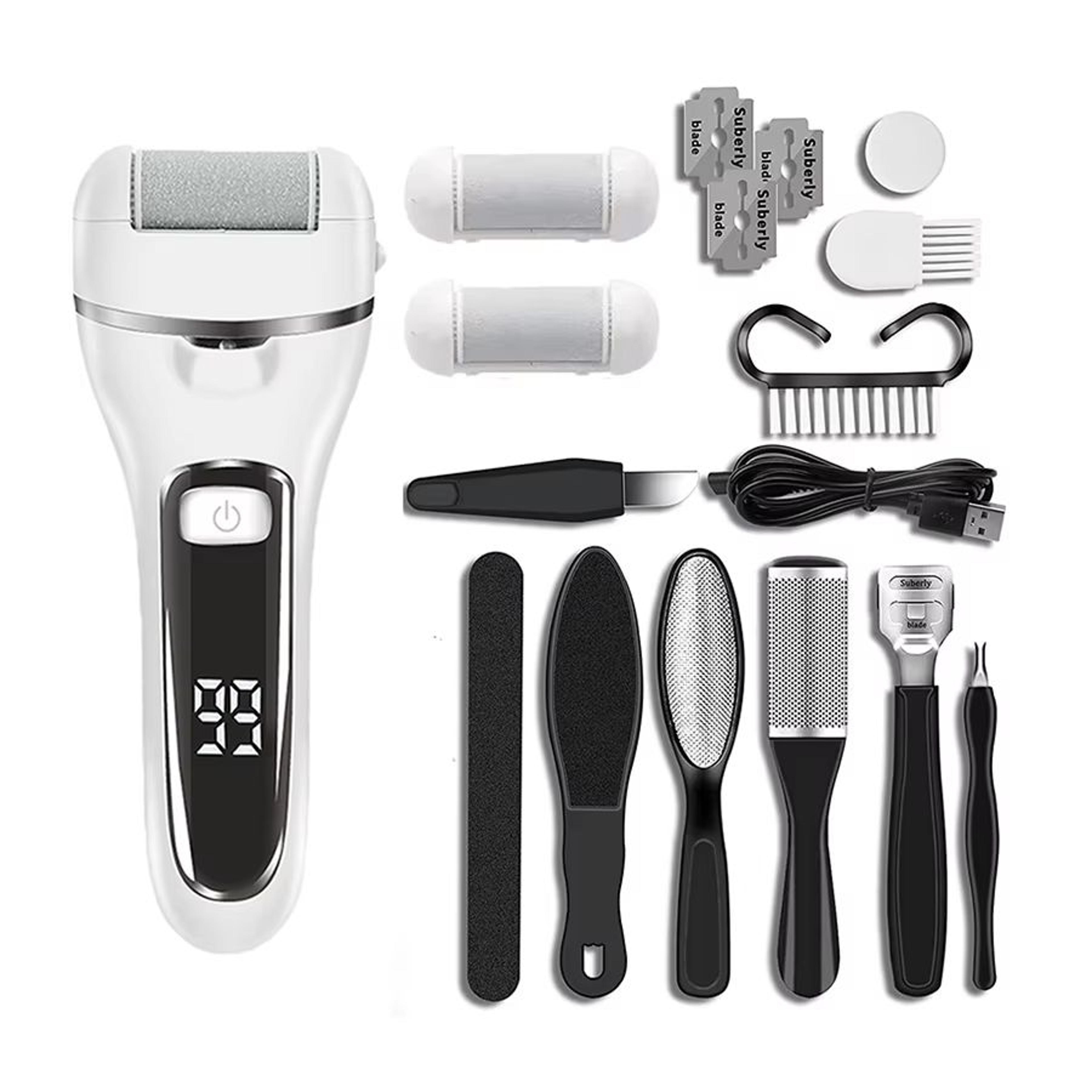 Rechargeable Electric Callus Remover Foot File With 3 Grinding Heads 7