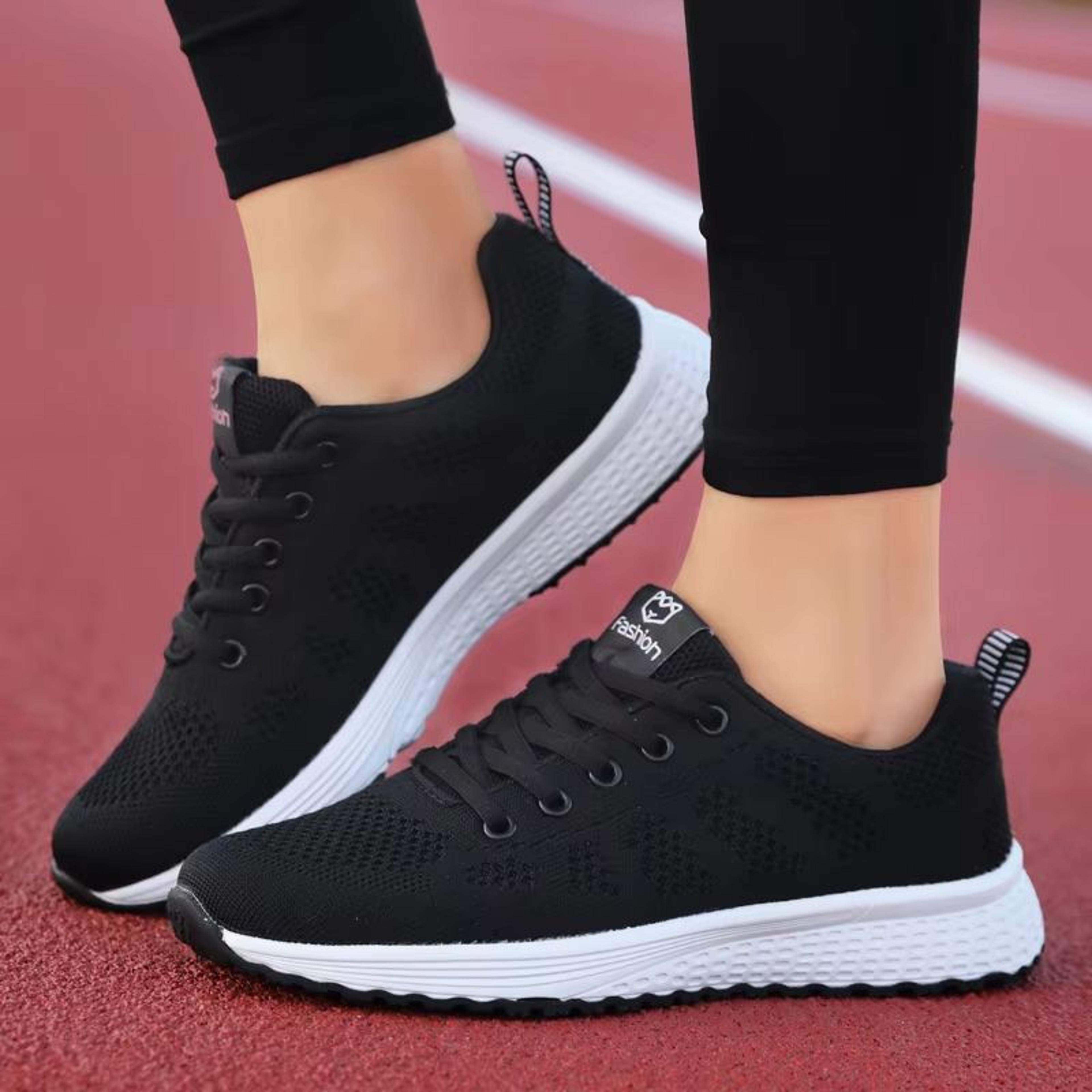 Womens Breathable Mesh Lace Up Walking Sneakers For Everyday Comfort 5