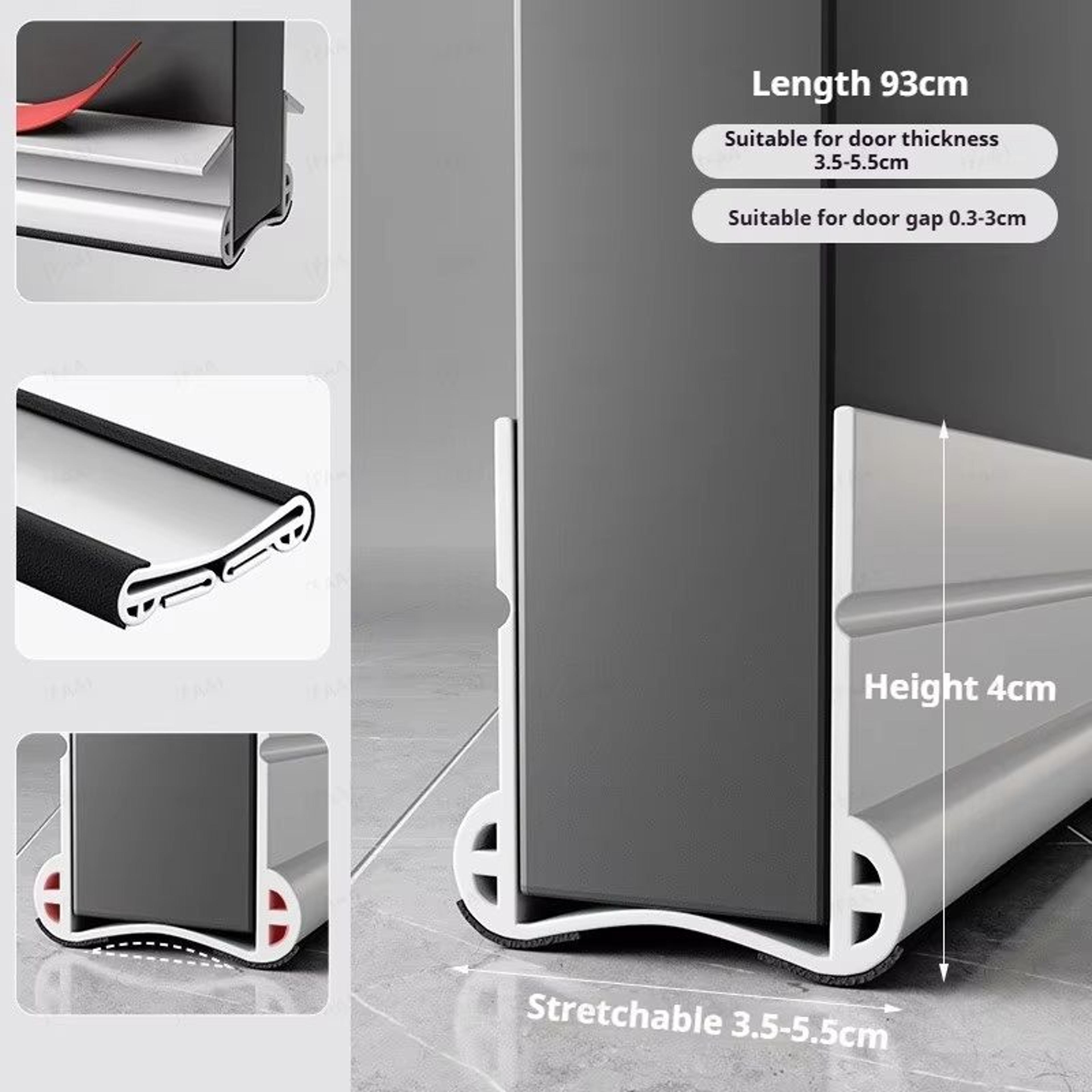 Flexible Door Bottom Sealing Strip Weatherproof Draft Stopper Tape 15
