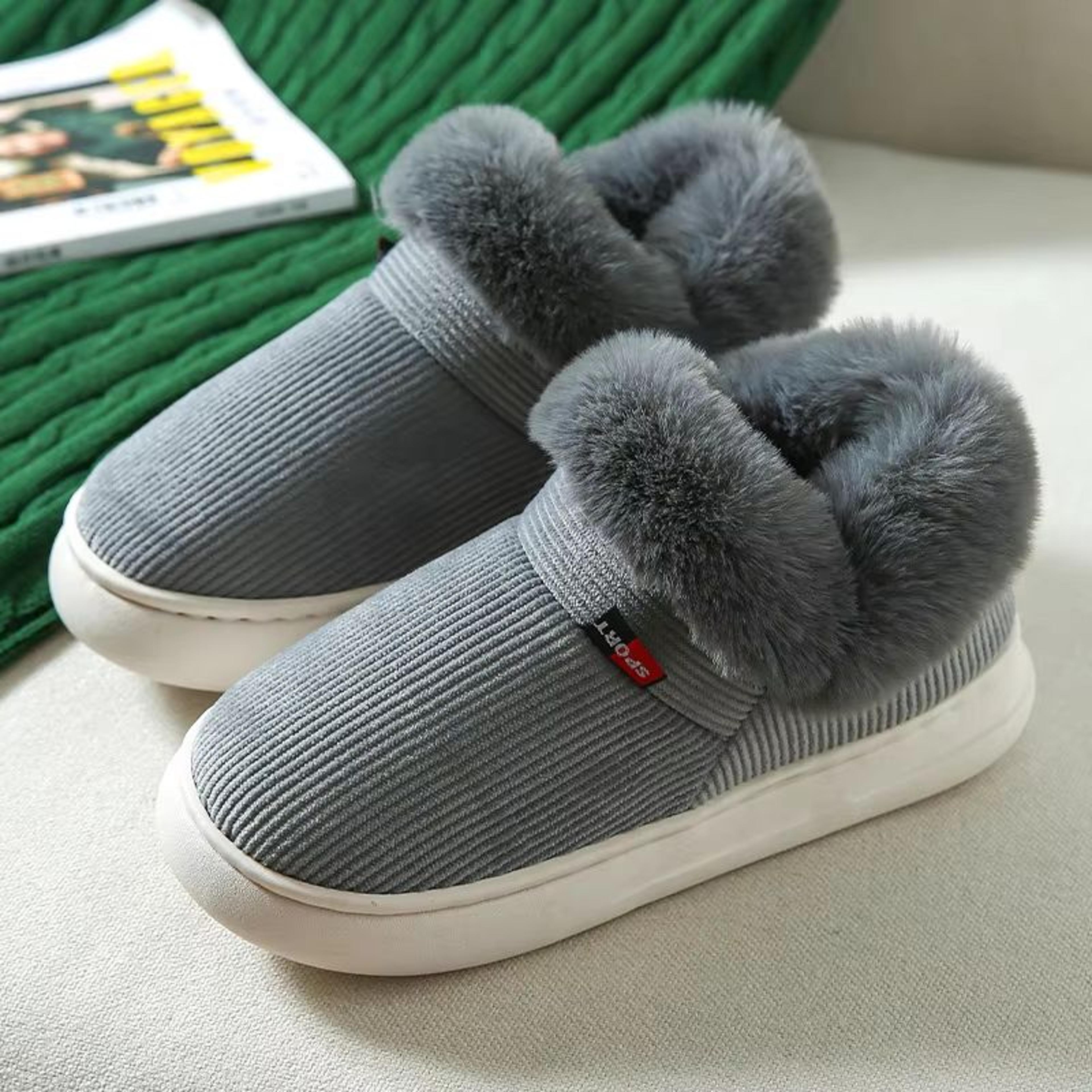 Unisex Winter Cotton Plush Padded Warm House Shoes Outdoor Casual Slippers 2025 6