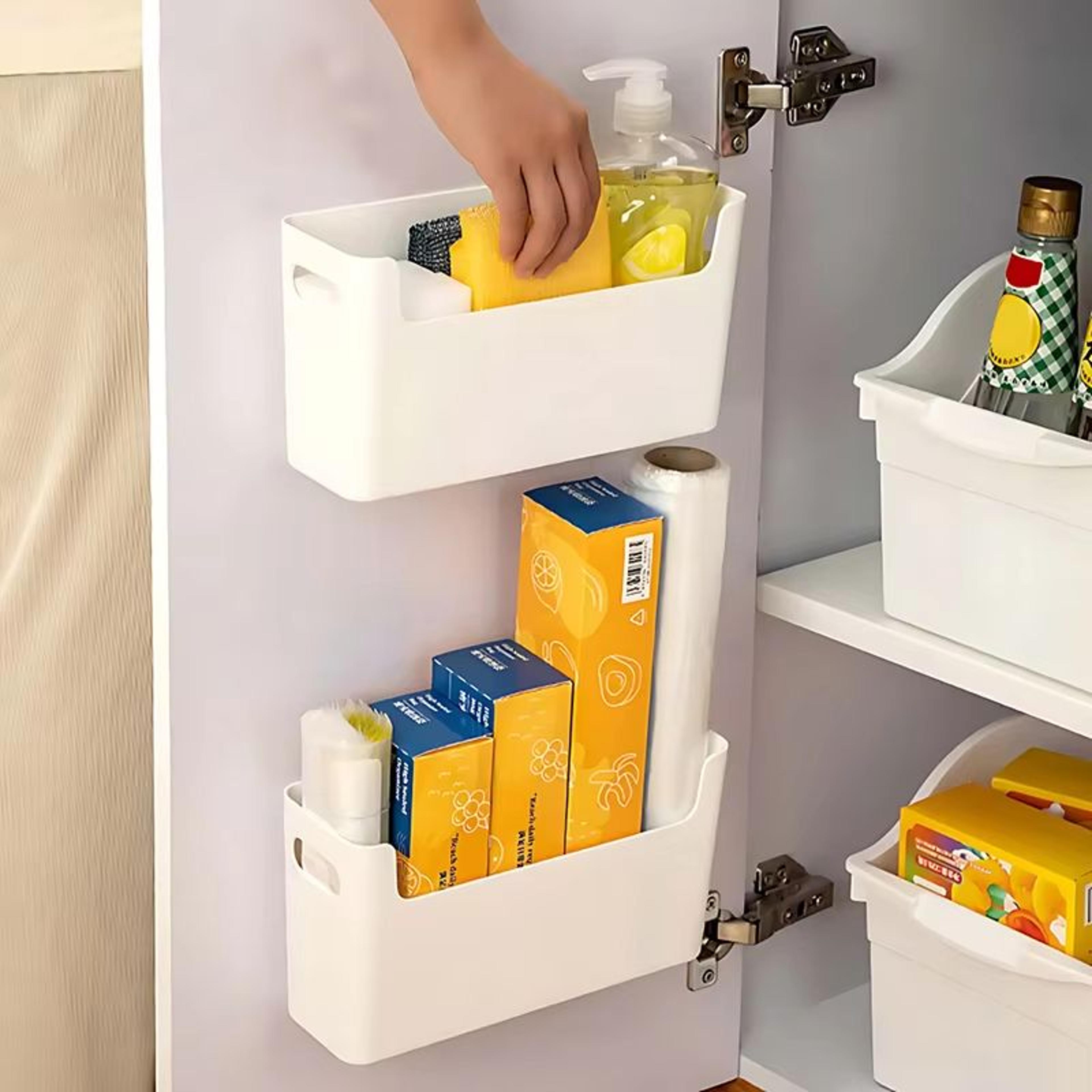 NonPerforated Cling Film And Spice Rack UnderCabinet Kitchen Organizer 3