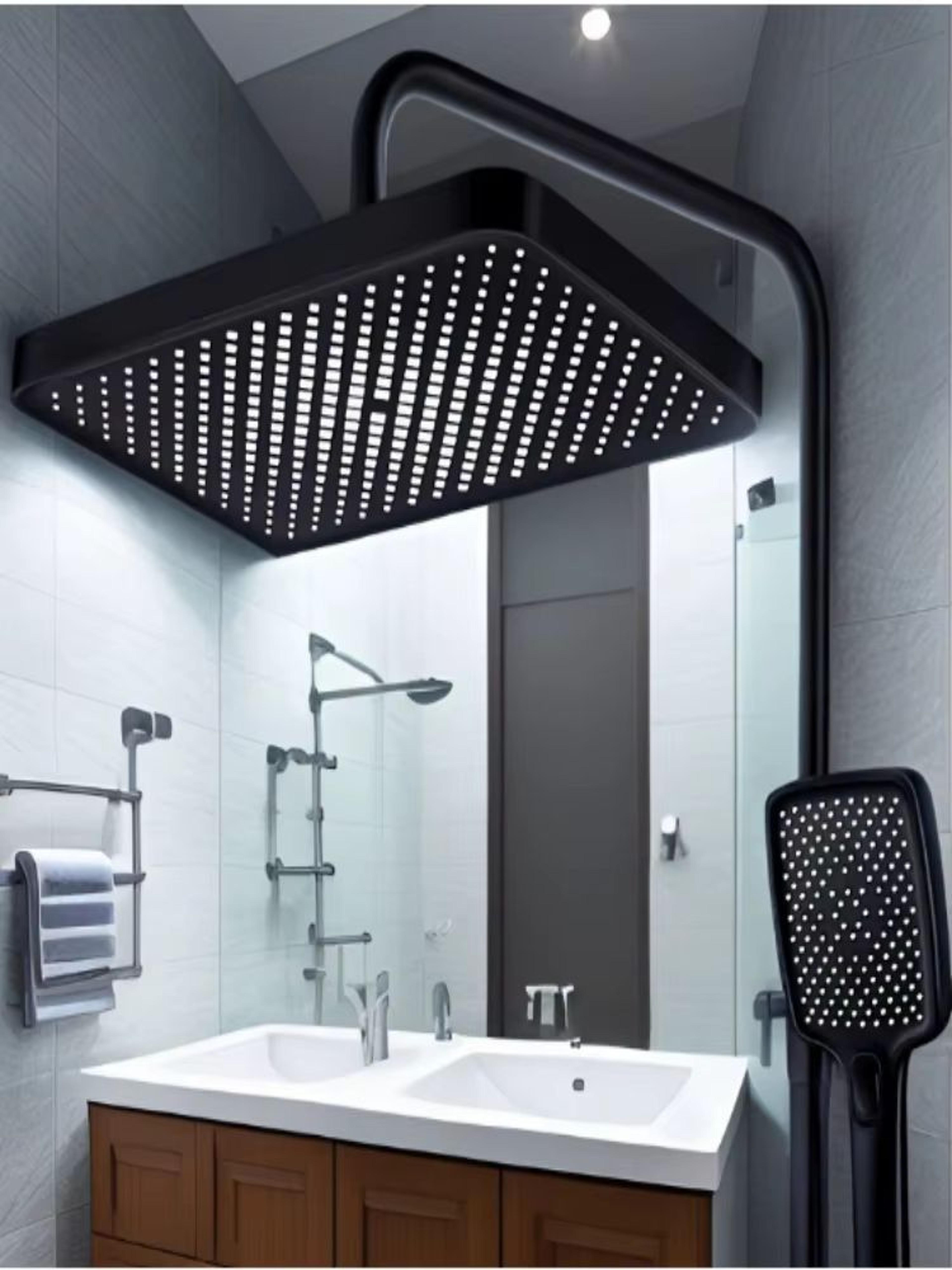 HighPressure Large Panel Overhead Shower Head Universal Rainfall Showerhead 4