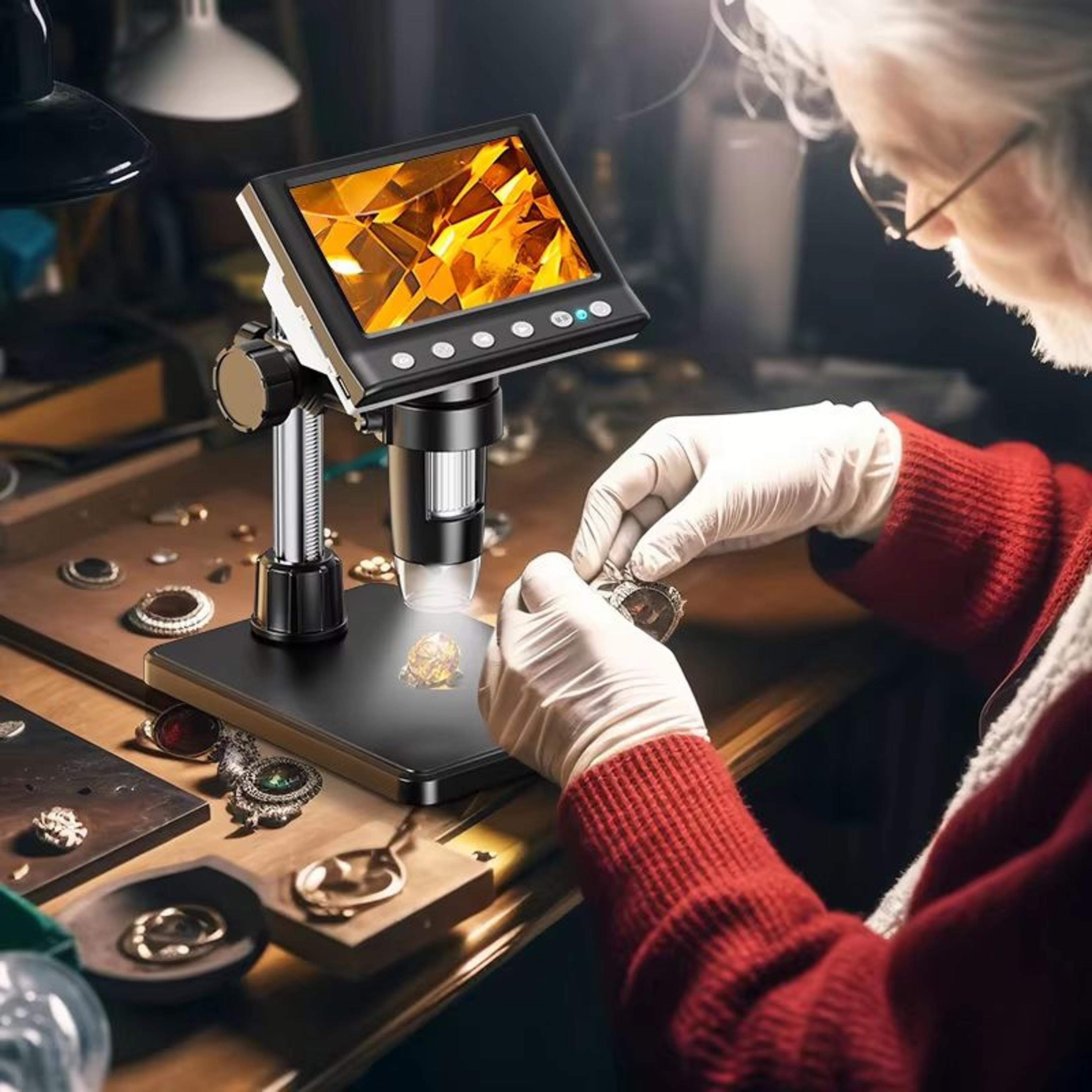 RIEVBCAU DM7 43 Inch 1000X Digital Microscope 1080P Video Coin And Soldering Inspection 5