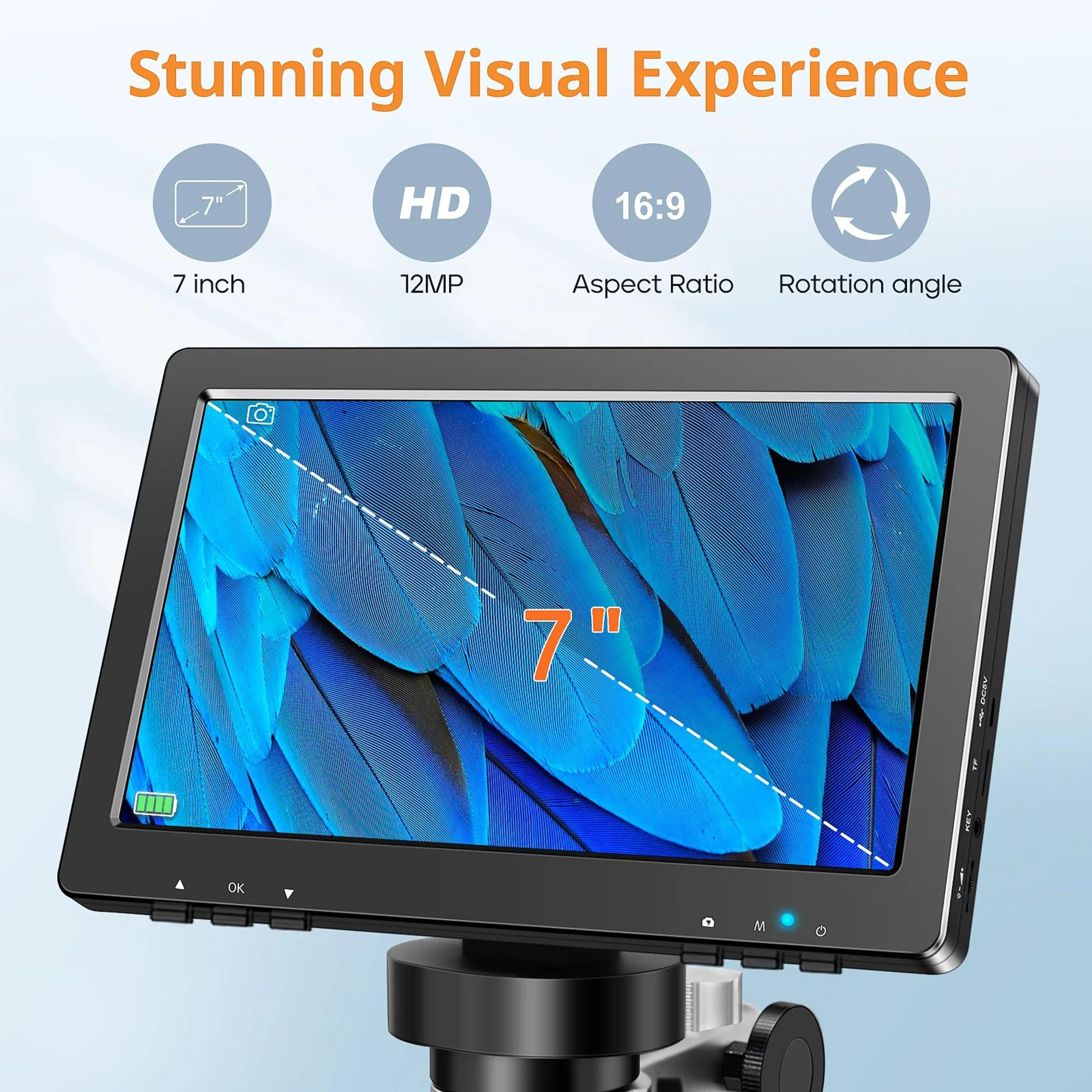 Hayve 7 Inch 1200X Digital Microscope With 12 MP HD Camera And LCD Screen 1