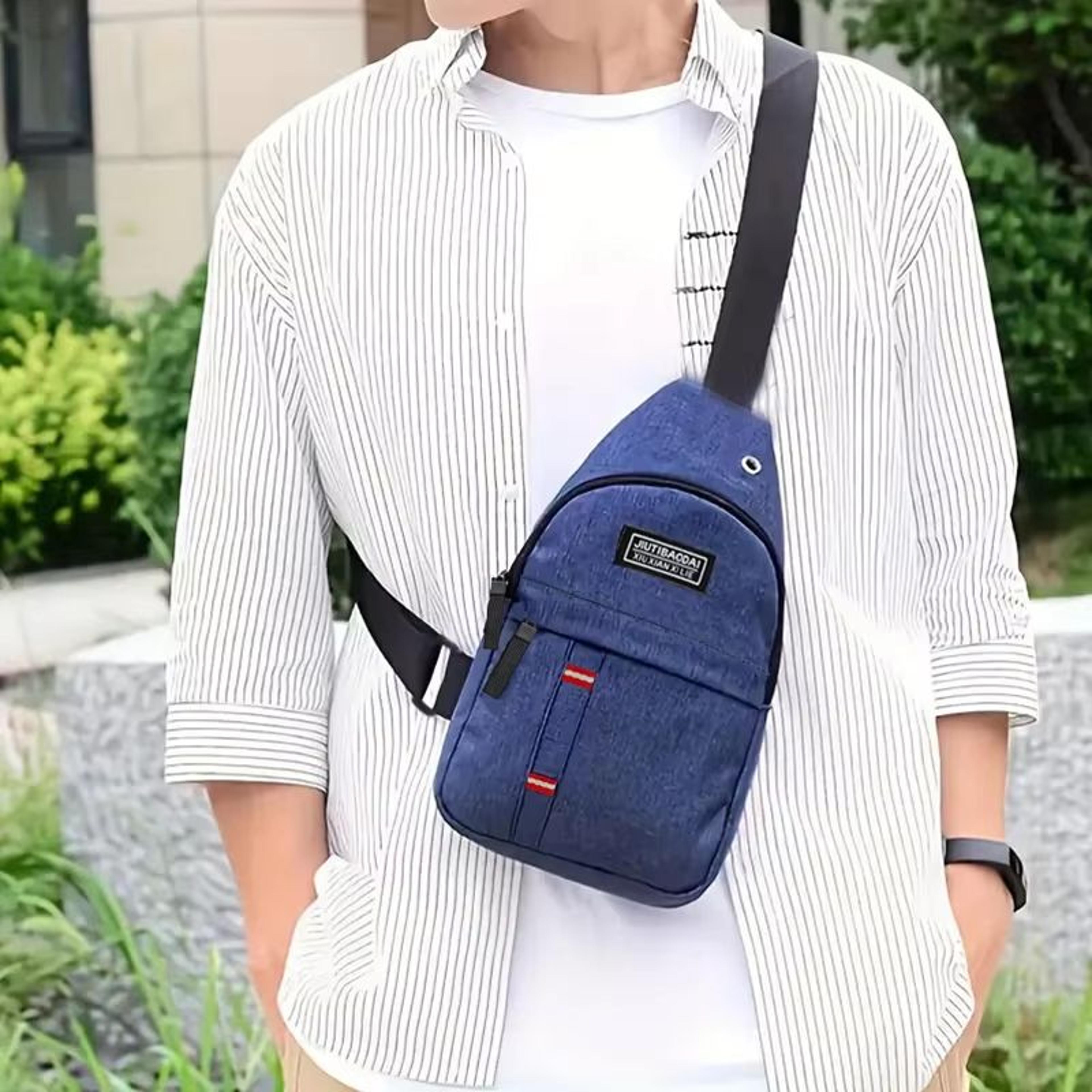 Mens Functional Travel Chest Bag Lightweight Nylon Single Shoulder Sling 4