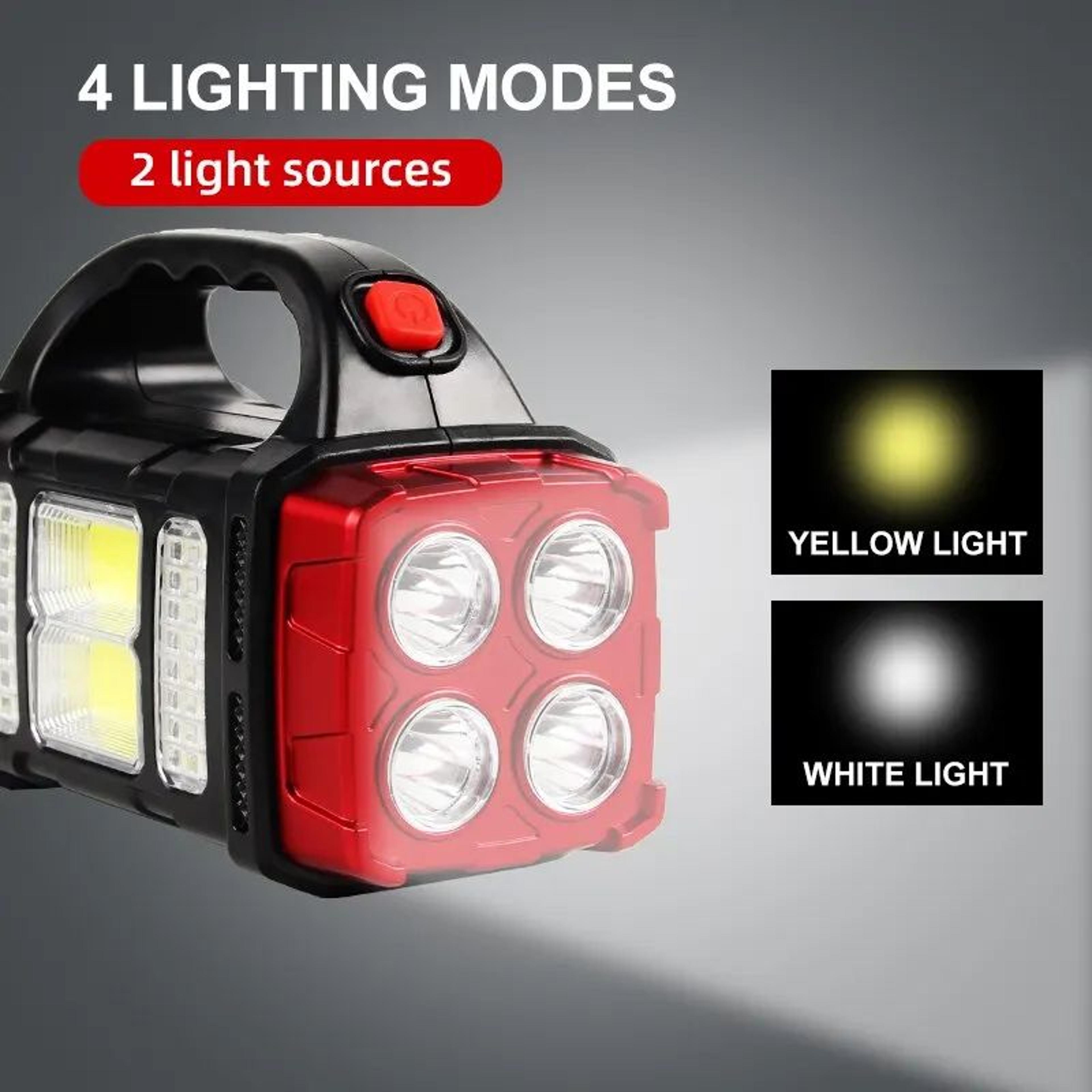 Solar Rechargeable Camping Light Portable LED Searchlight With Dual Light Source And USB Charging 3
