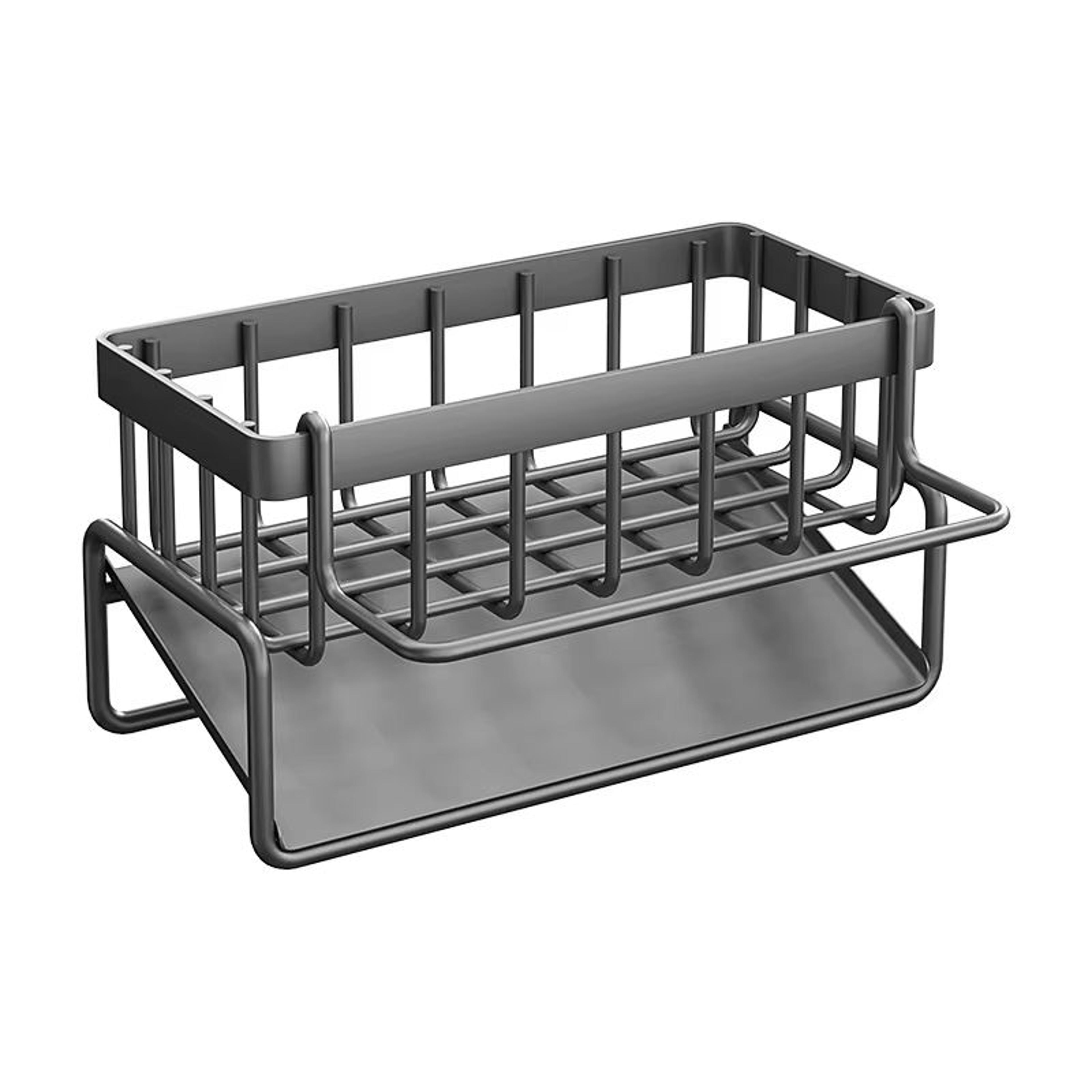 Stainless Steel Sink Drain Rack With Sponge Storage Faucet Soap  Towel Organizer 5