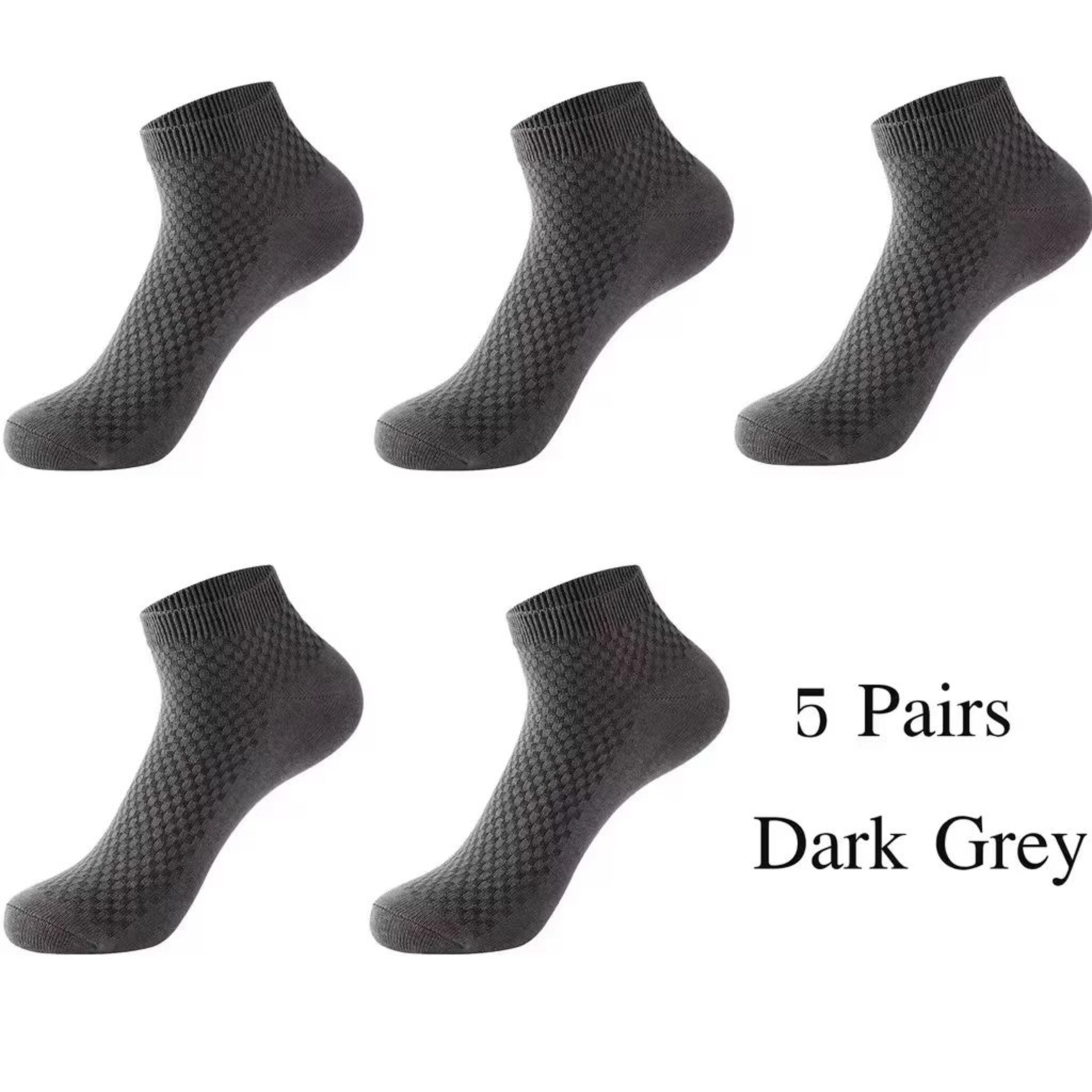 Mens Bamboo Fiber Ankle Socks 5Pair Breathable Antibacterial Comfort 9