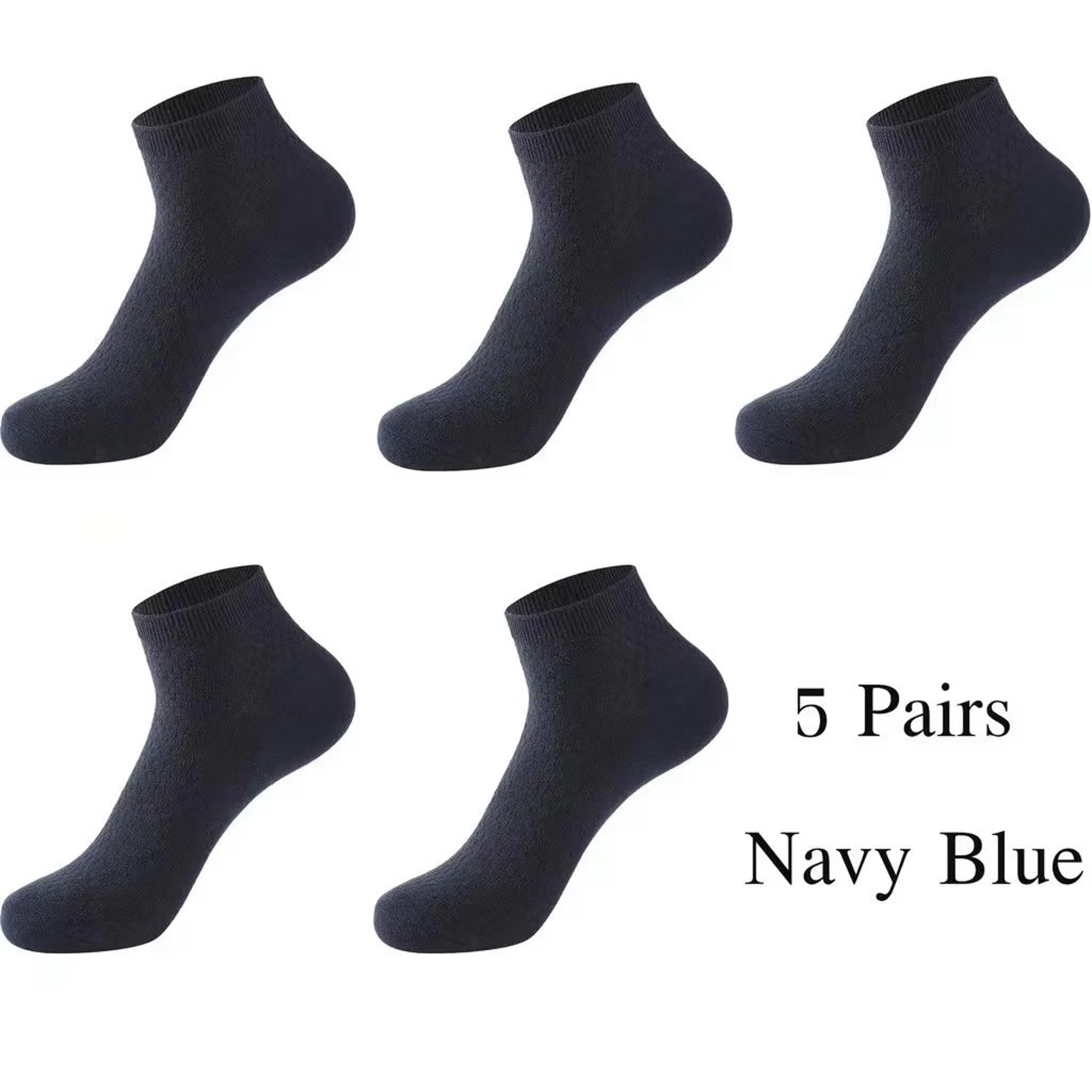 Mens Bamboo Fiber Ankle Socks 5Pair Breathable Antibacterial Comfort 6