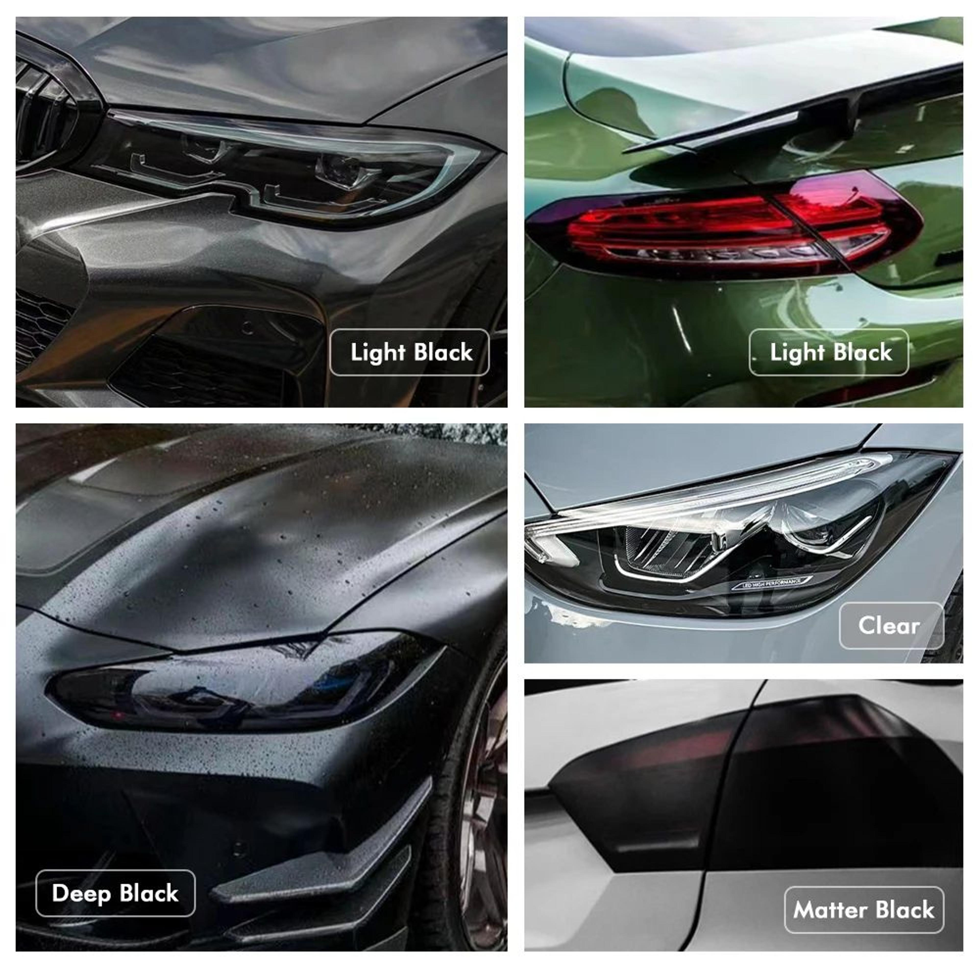 Gloss Transparent Light Black Smoke PVC Film Tint For Headlights  Taillights 3