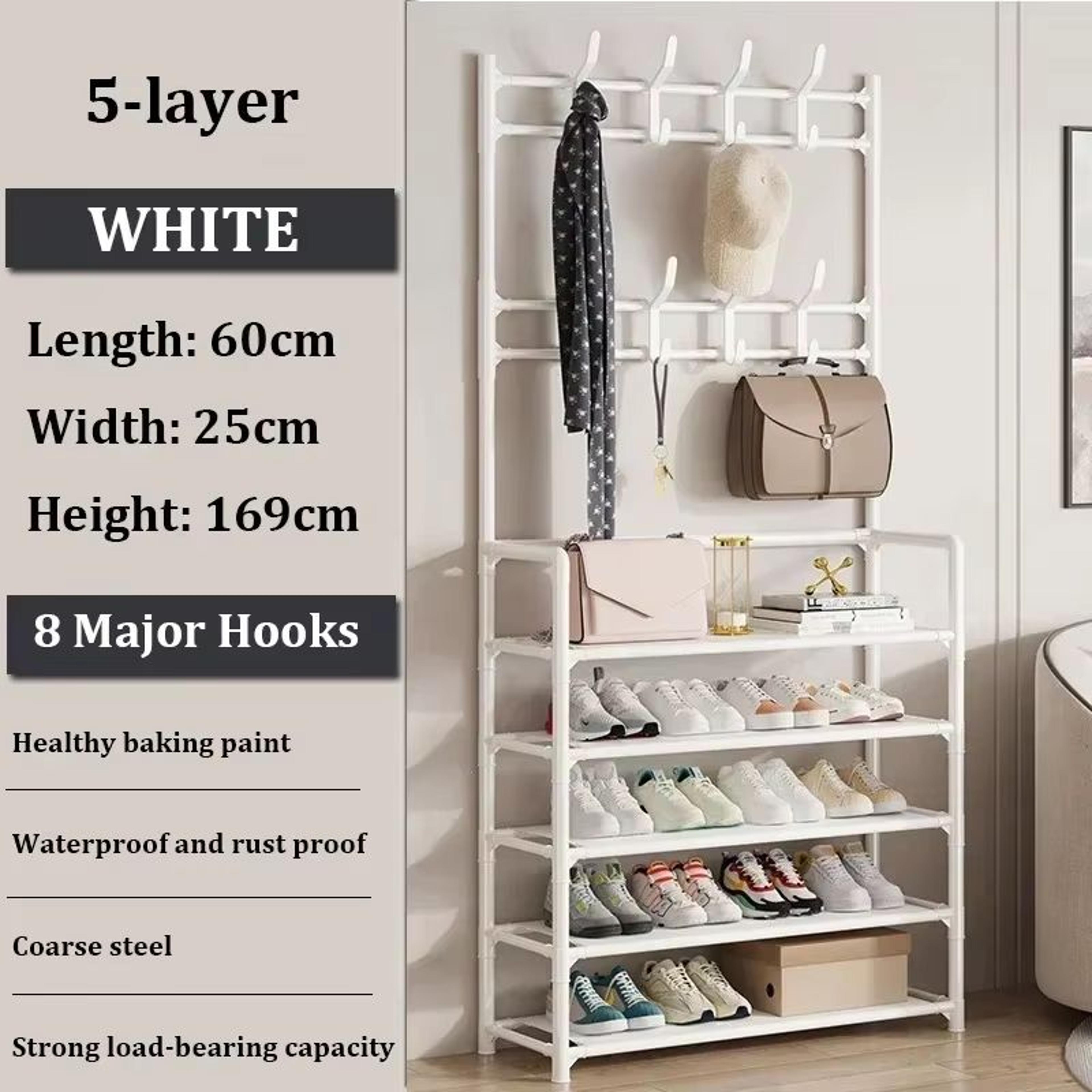 MultiLayer Clothes And Shoe Organizer Rack FloorStanding Hat  Shoe Storage Shelf 15