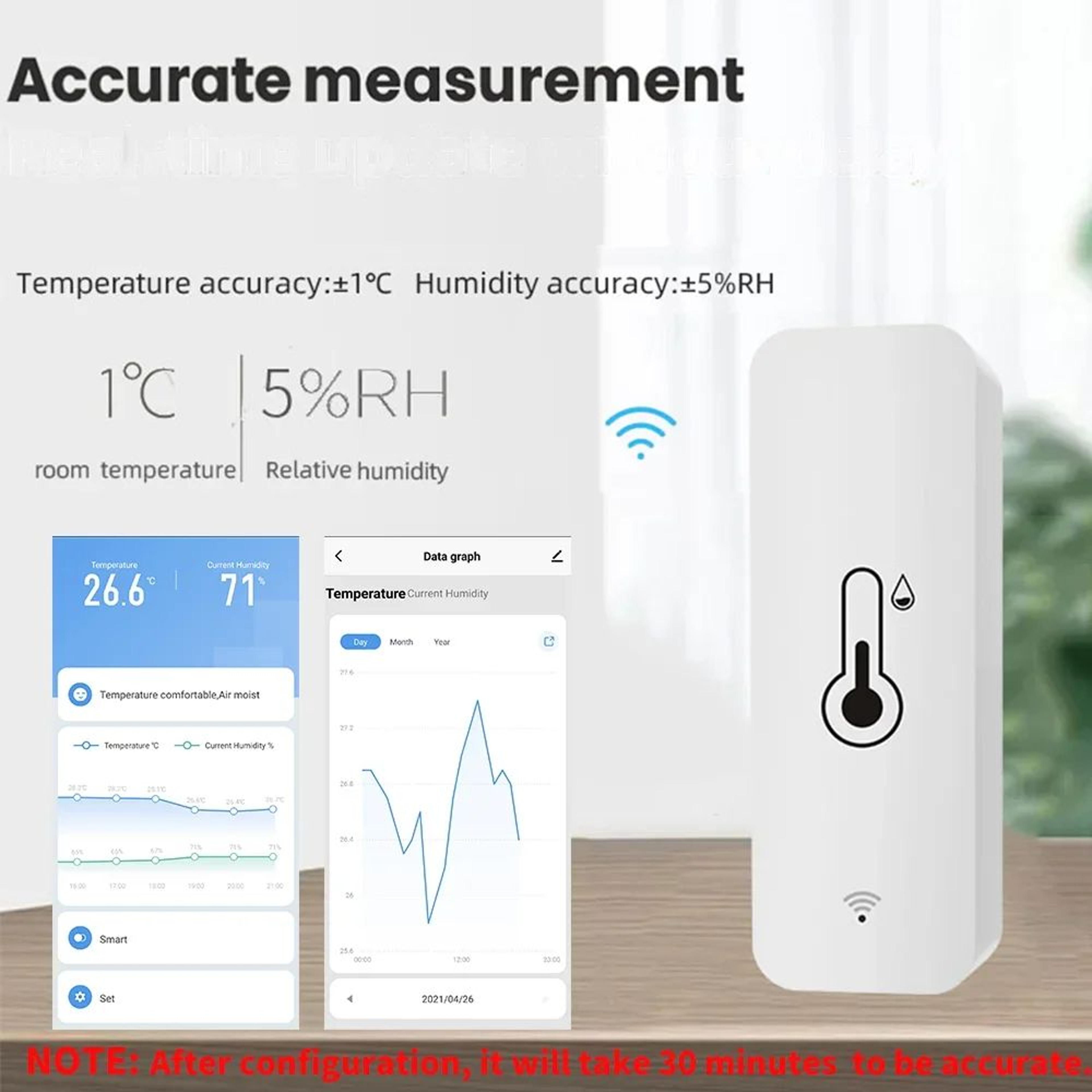 Tuya WiFi  Zigbee Smart Temperature Humidity Sensor Indoor Hygrometer For Smart Home 3