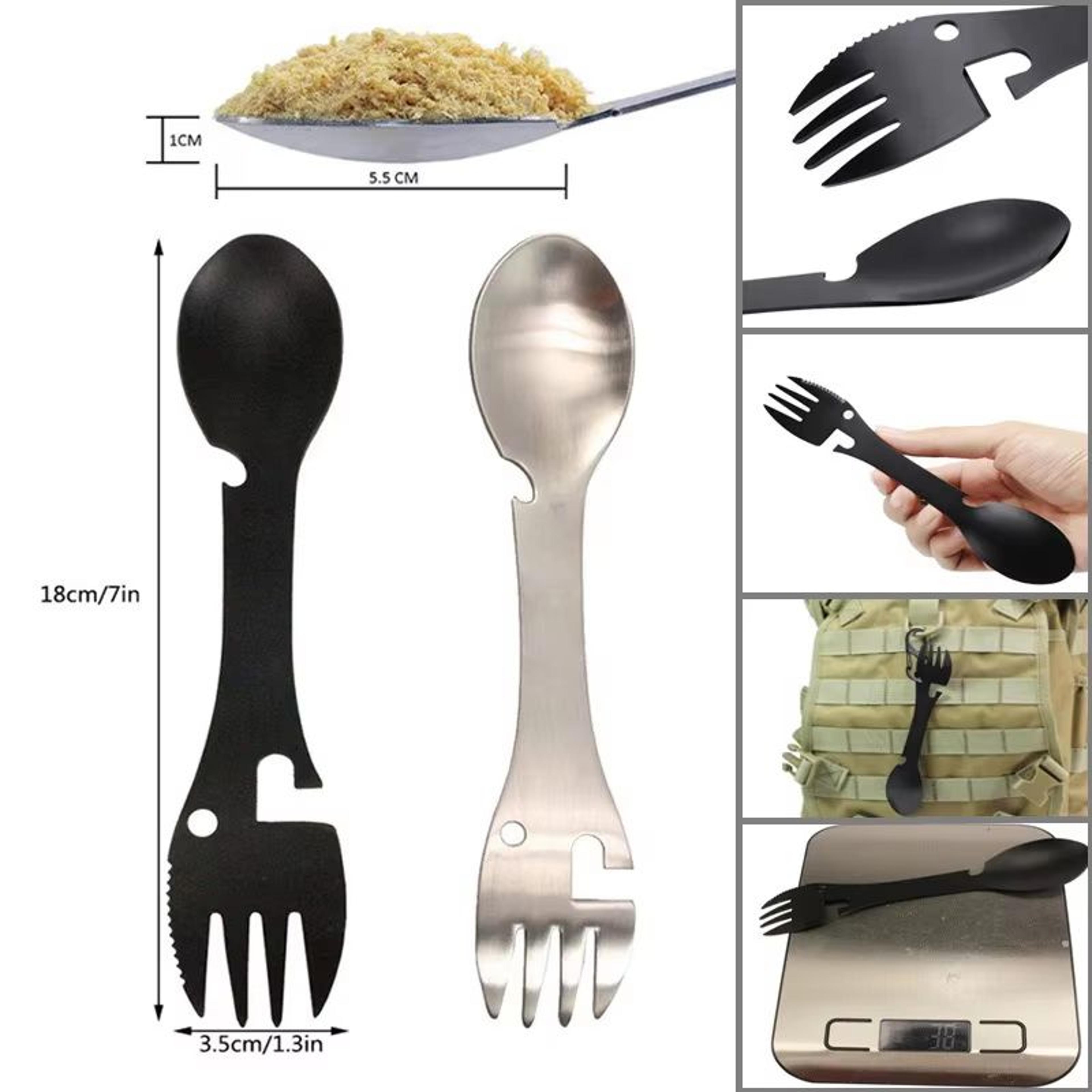 5in1 Outdoor Survival Tools Camping MultiFunctional EDC Utensil Kit 1