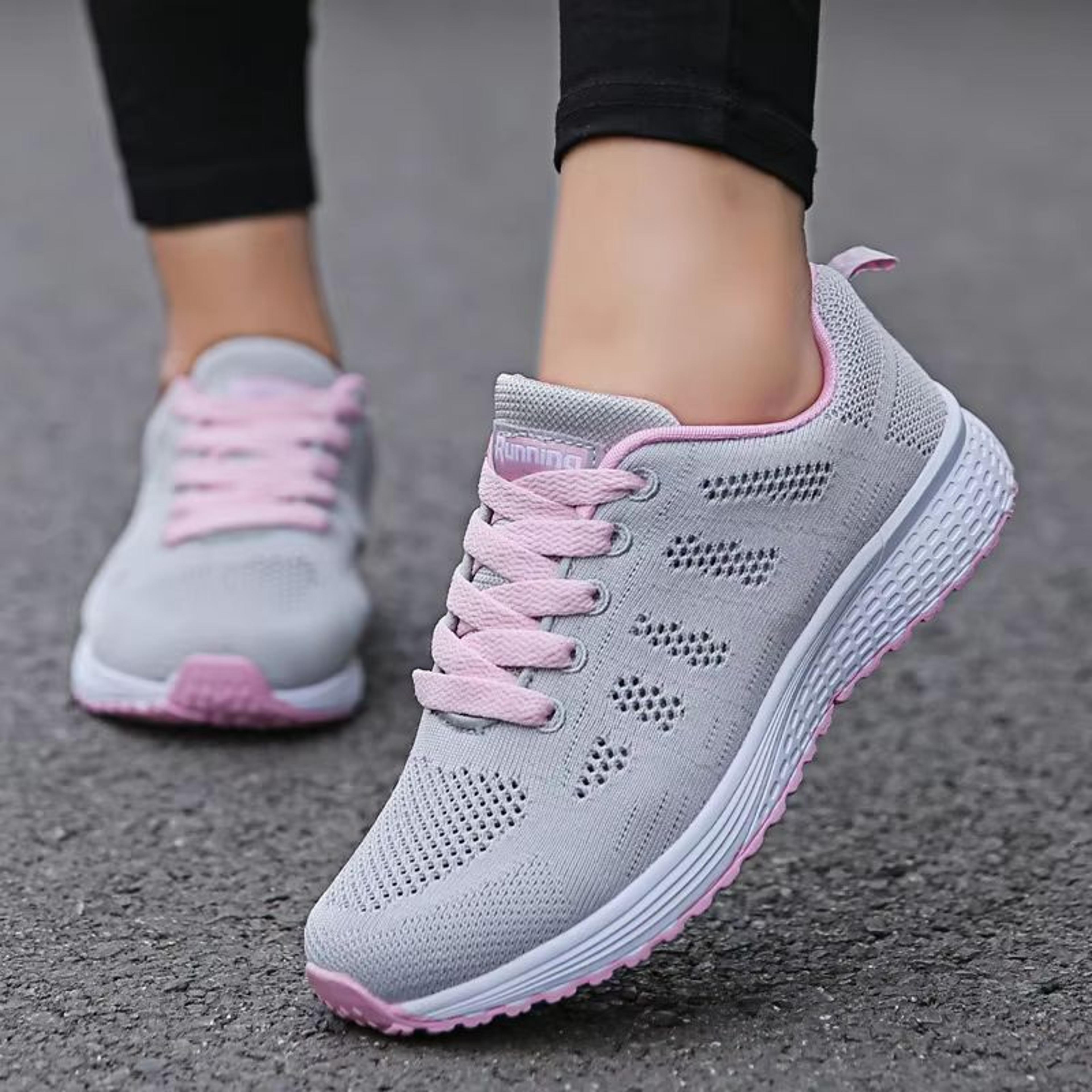 Womens Breathable Mesh Casual Sneakers Lightweight Walking Flat Shoes 8