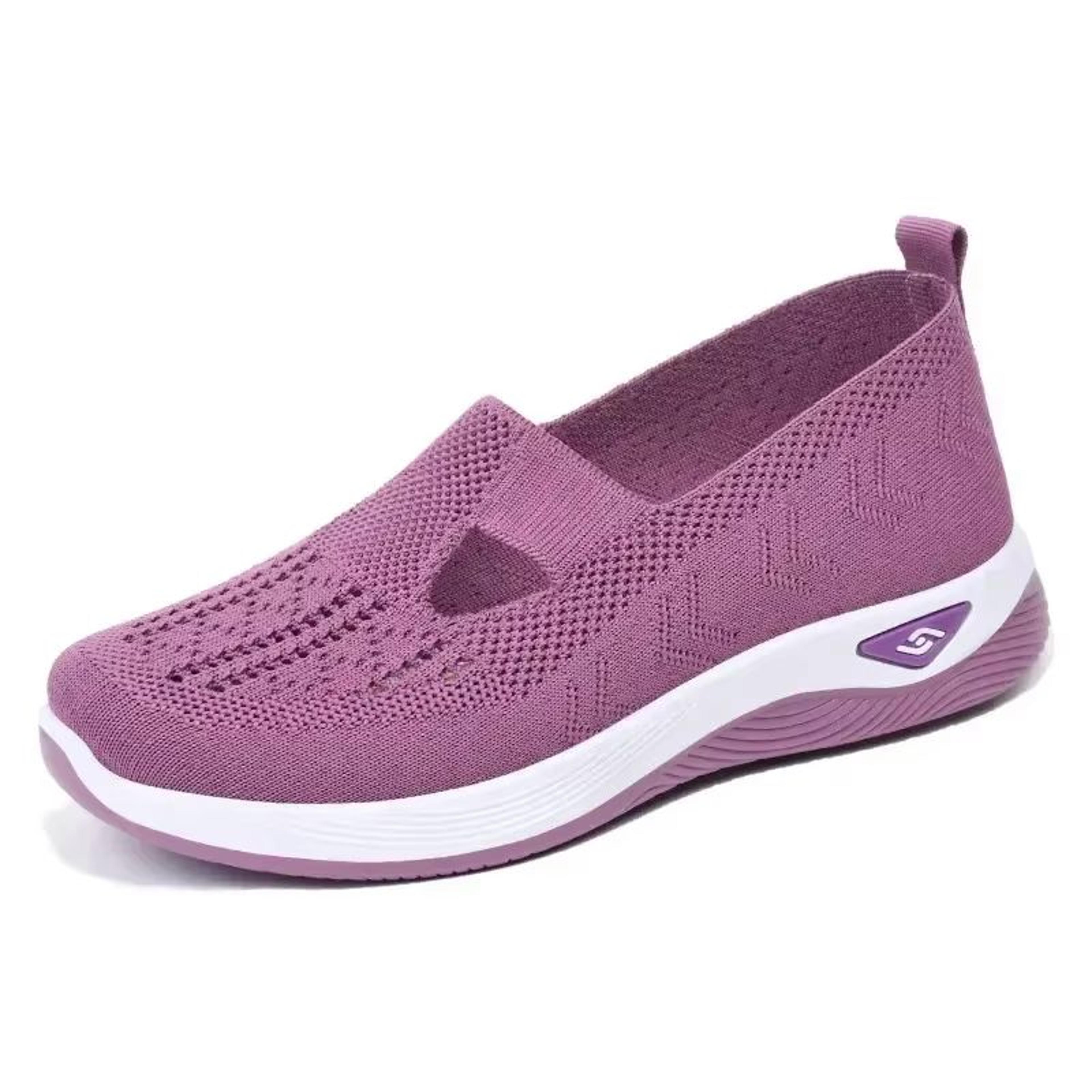 Womens Breathable Mesh Casual Shoes SoftSole Spring  Summer Single Shoes For Mothers 7