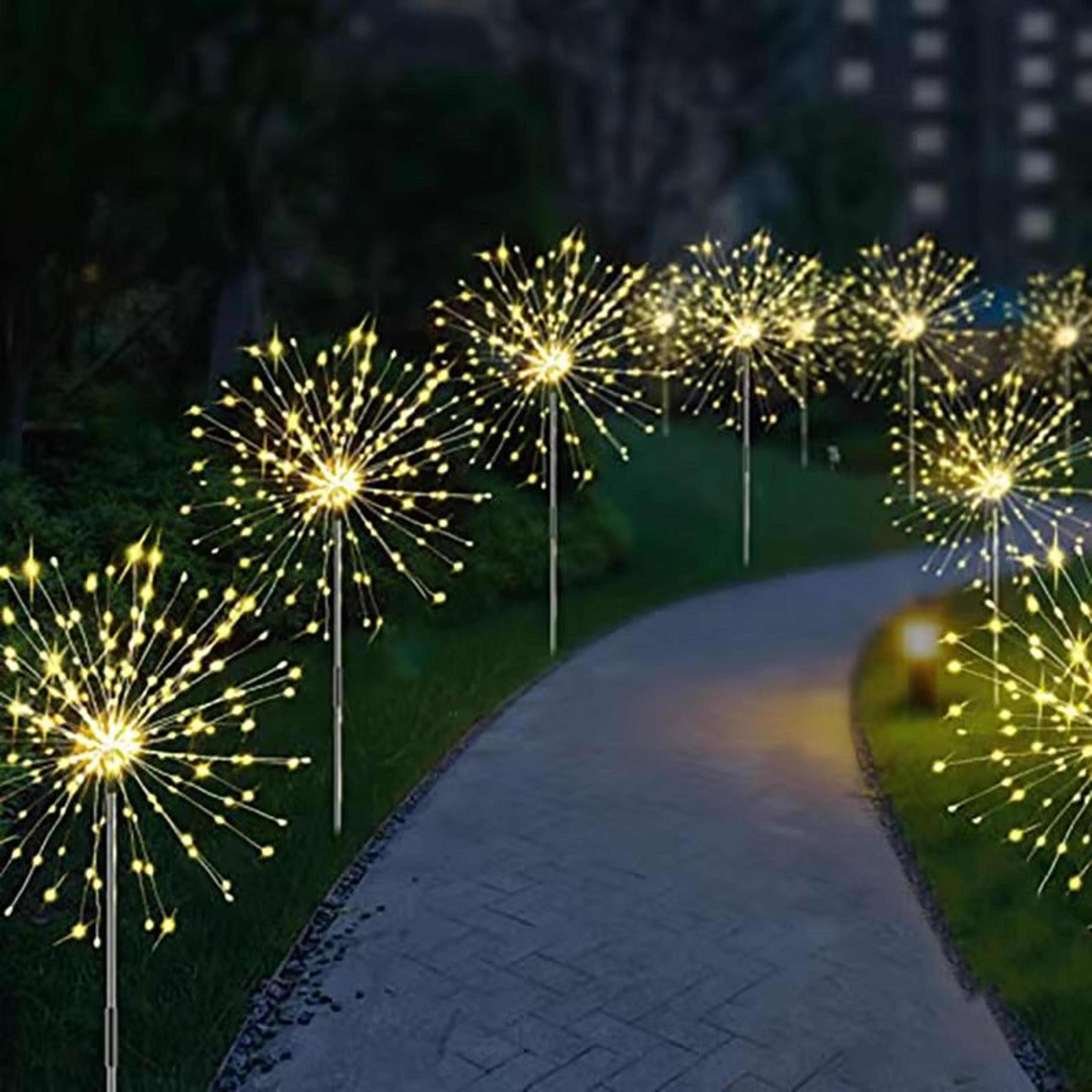 Solar Firework Garden Lights LED Outdoor Decoration Waterproof Lawn Lamp 19