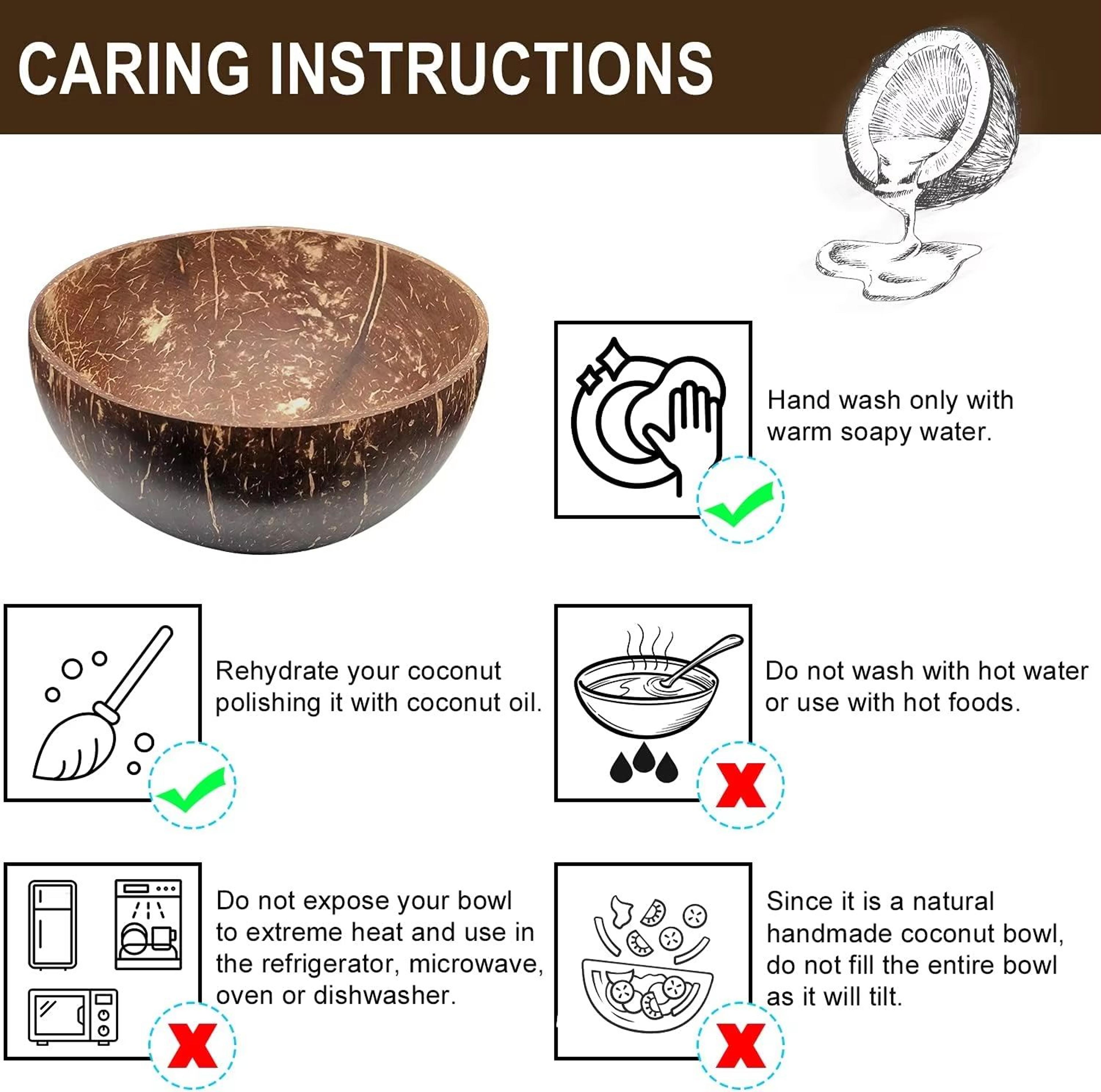 Natural Coconut Shell Serving Bowls For Salad Breakfast And Entertaining 5