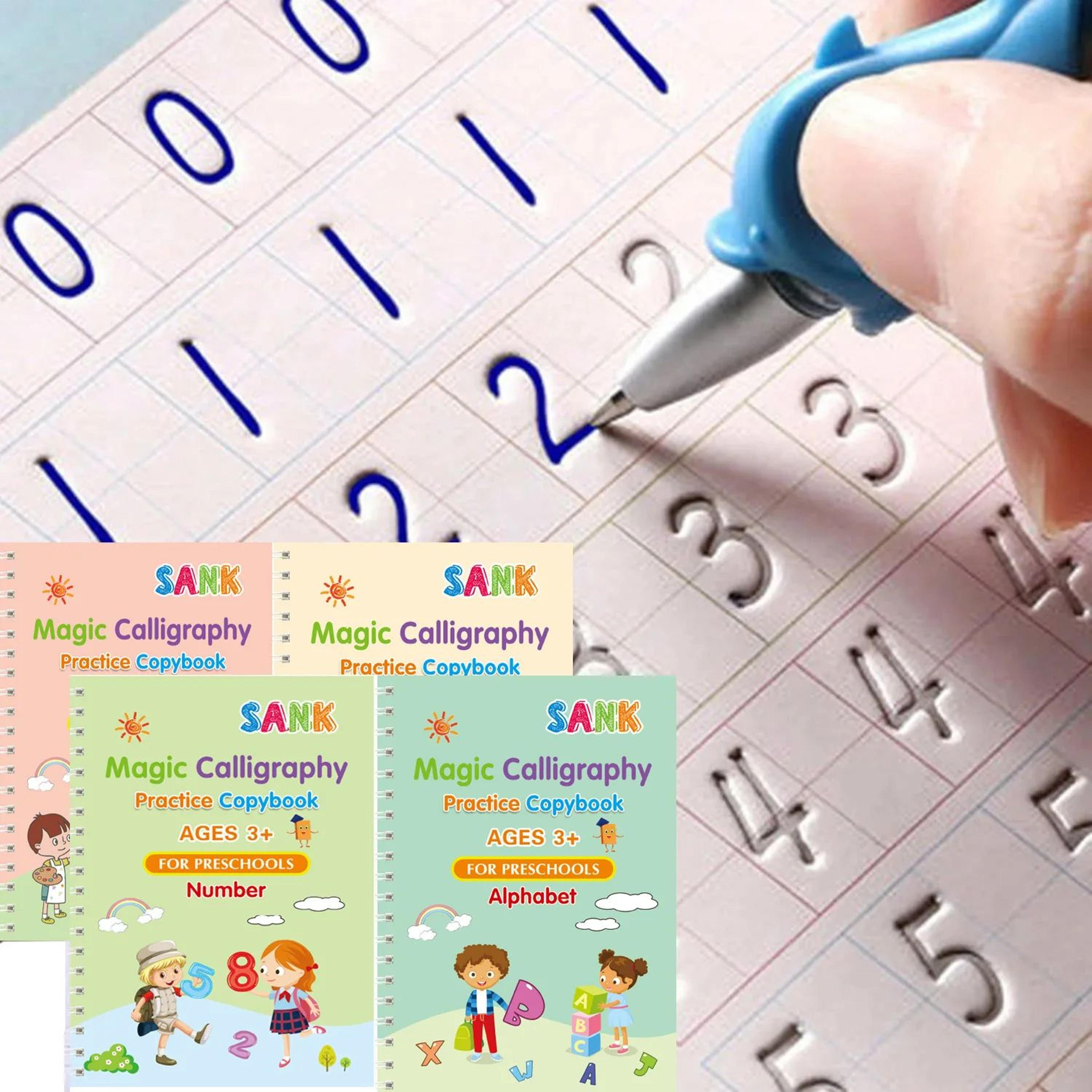 reusable magic writing practice copybook set for kids