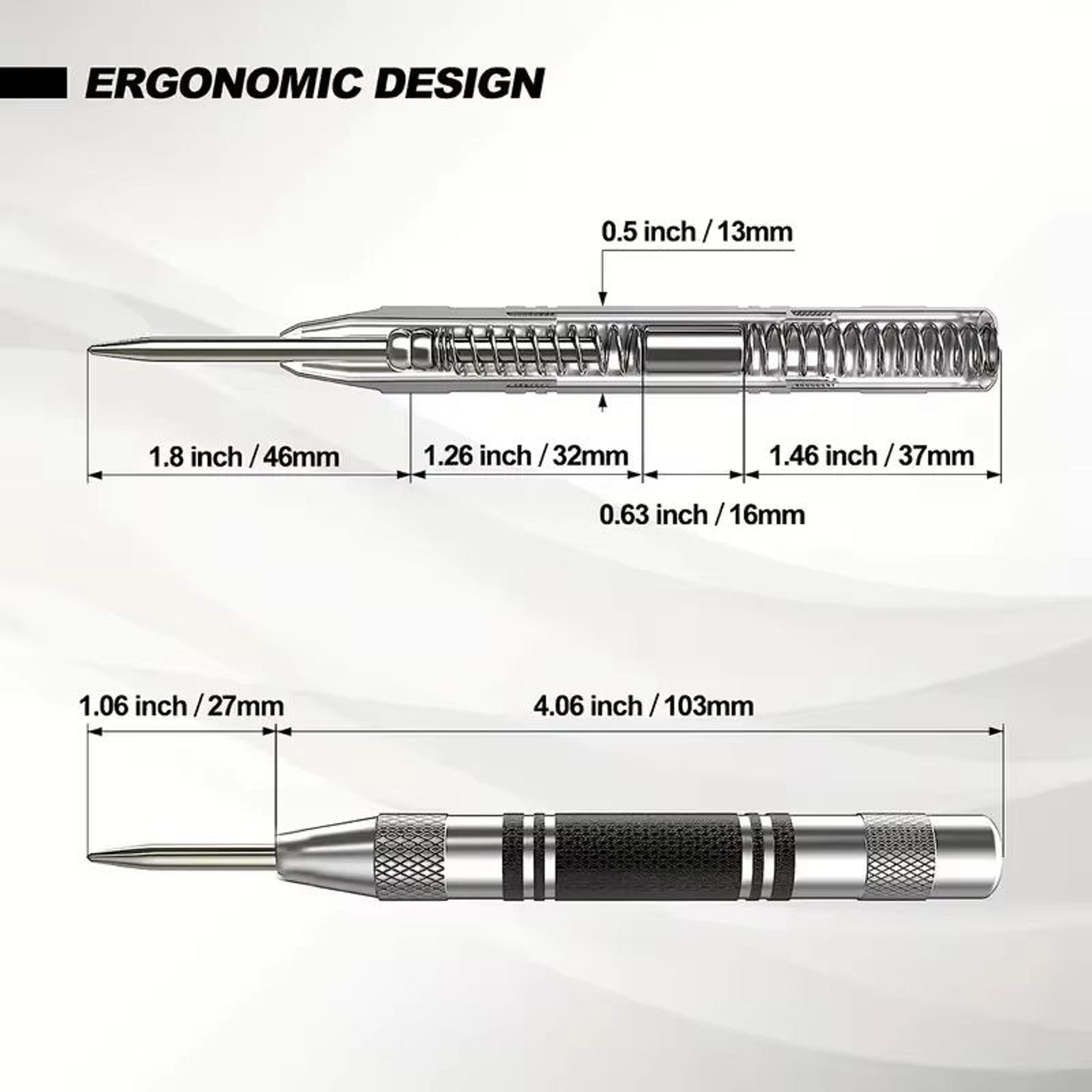 Automatic Center Punch Spring Loaded Hole Marker For Wood And Metal 1