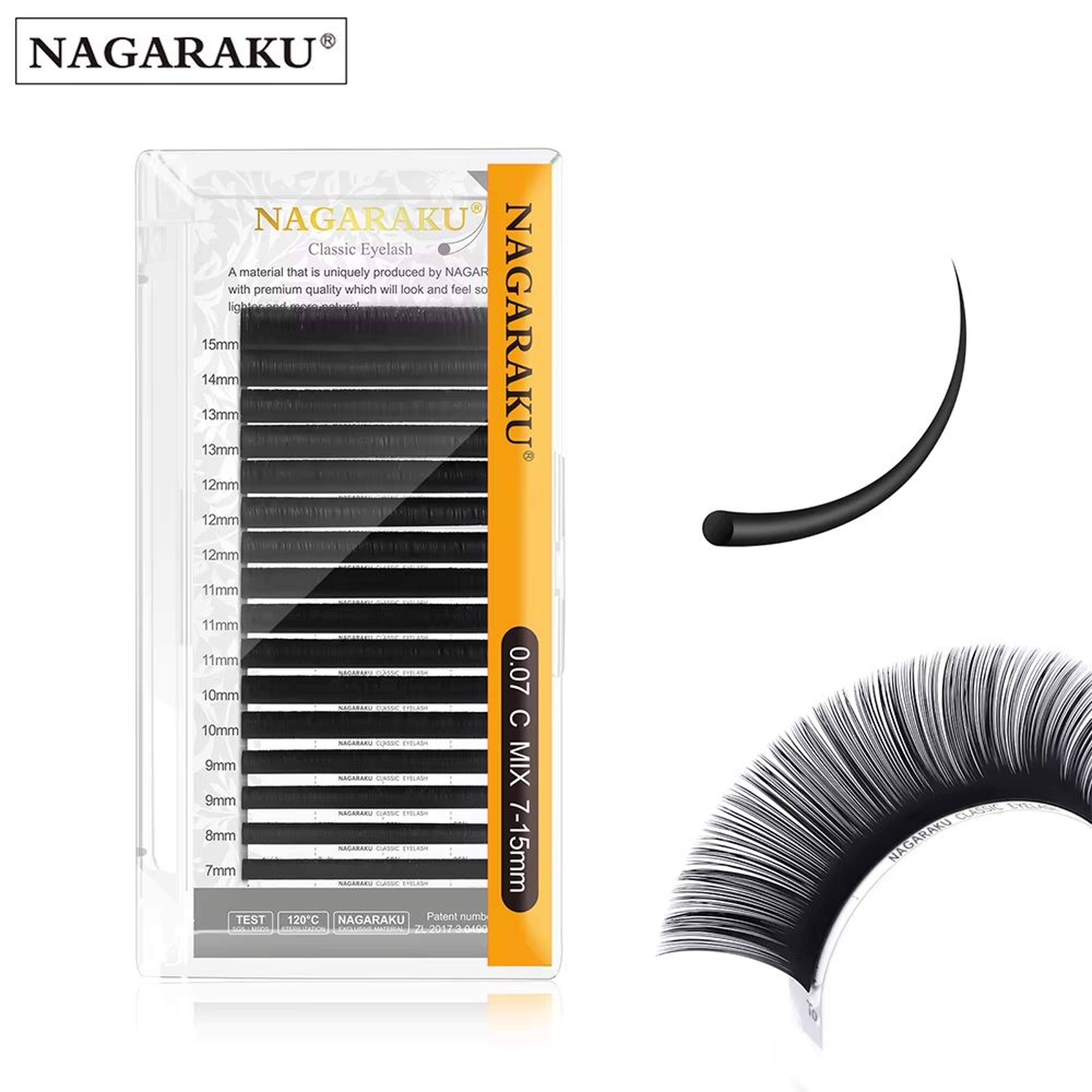 classic faux mink individual eyelash extensions 16-row mix 7-15 mm tray
