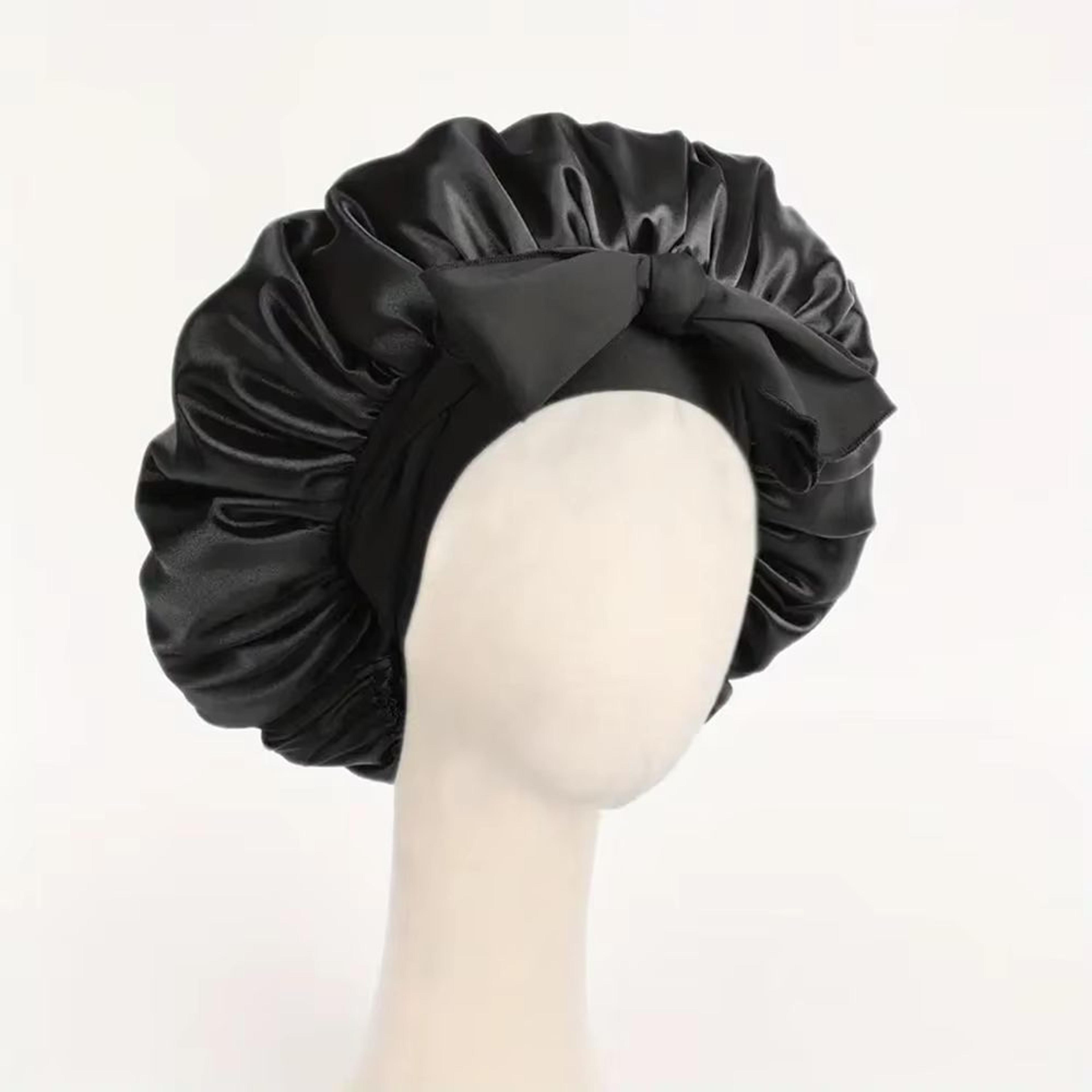 Adjustable Satin Hair Bonnet With Tie Band For Sleeping Women And Men 7