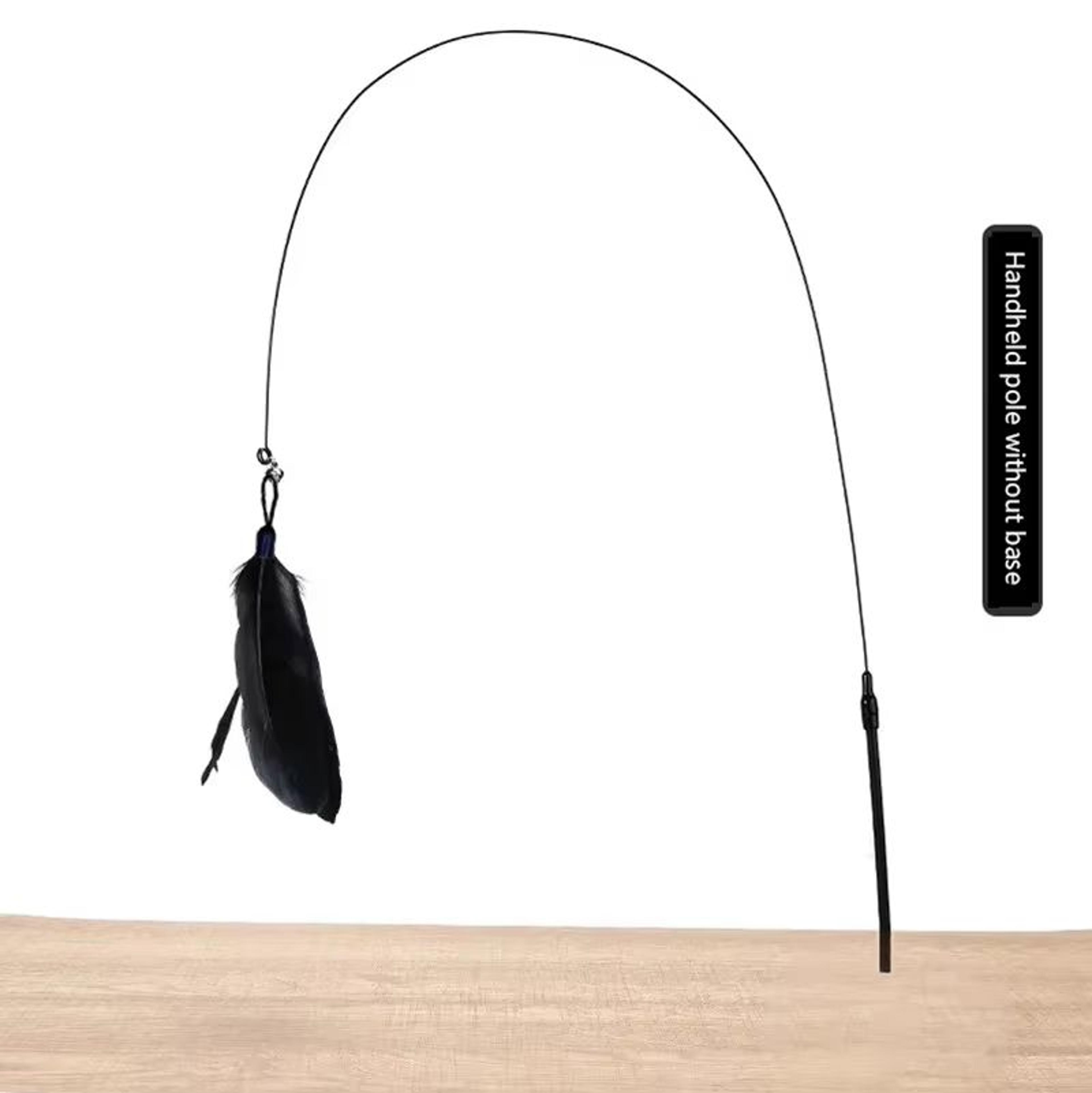 Cat Teaser Toy With Bell And Suction Cup Extended Rod Replaceable Feather Head 8