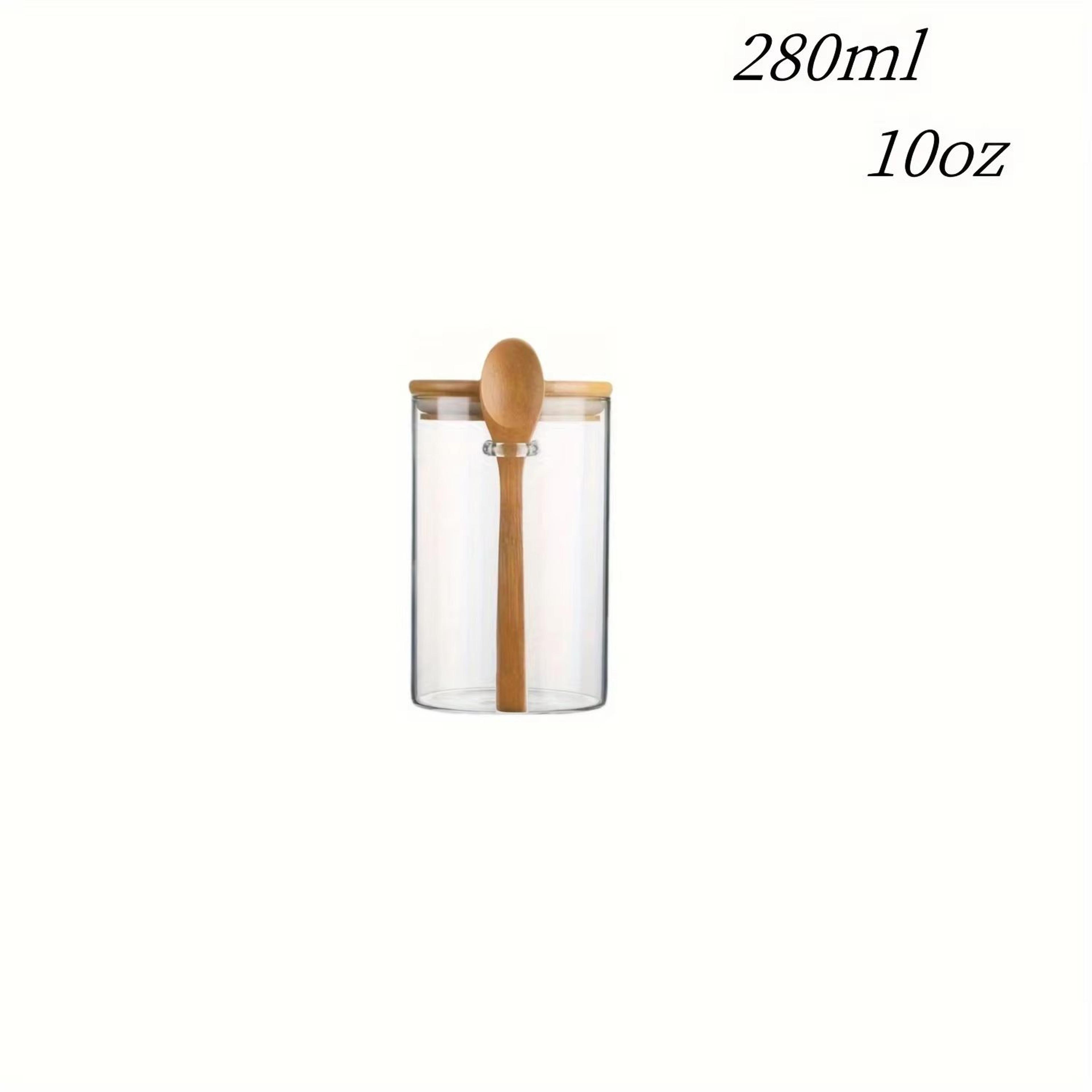 10 Oz 280 Ml Glass Storage Jar With Sealed Bamboo Lid And Spoon For Candy Biscuits And Bulk Food 6