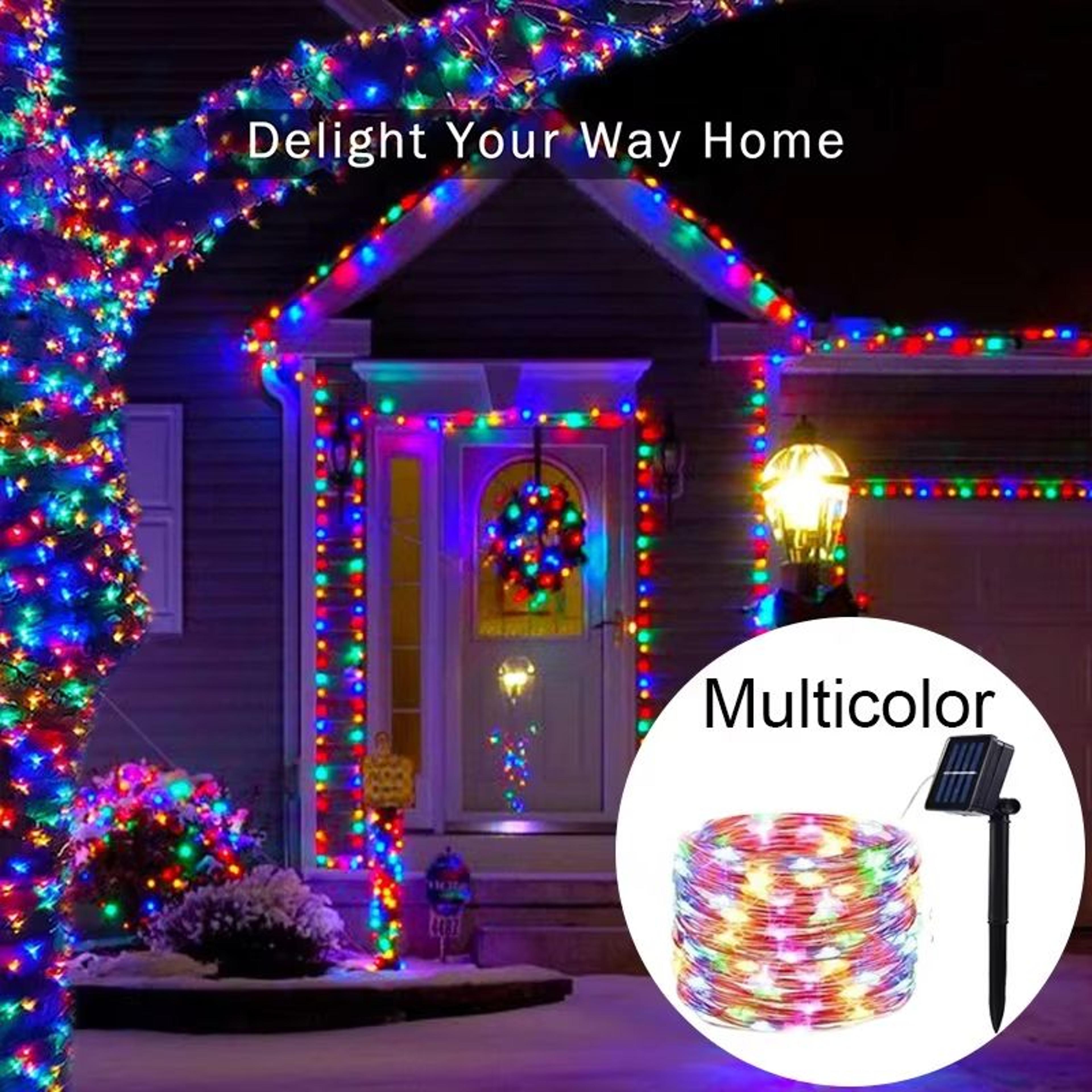 Outdoor Solar LED Fairy String Lights Waterproof With 8 Lighting Modes For Garden Patio And Christm 9